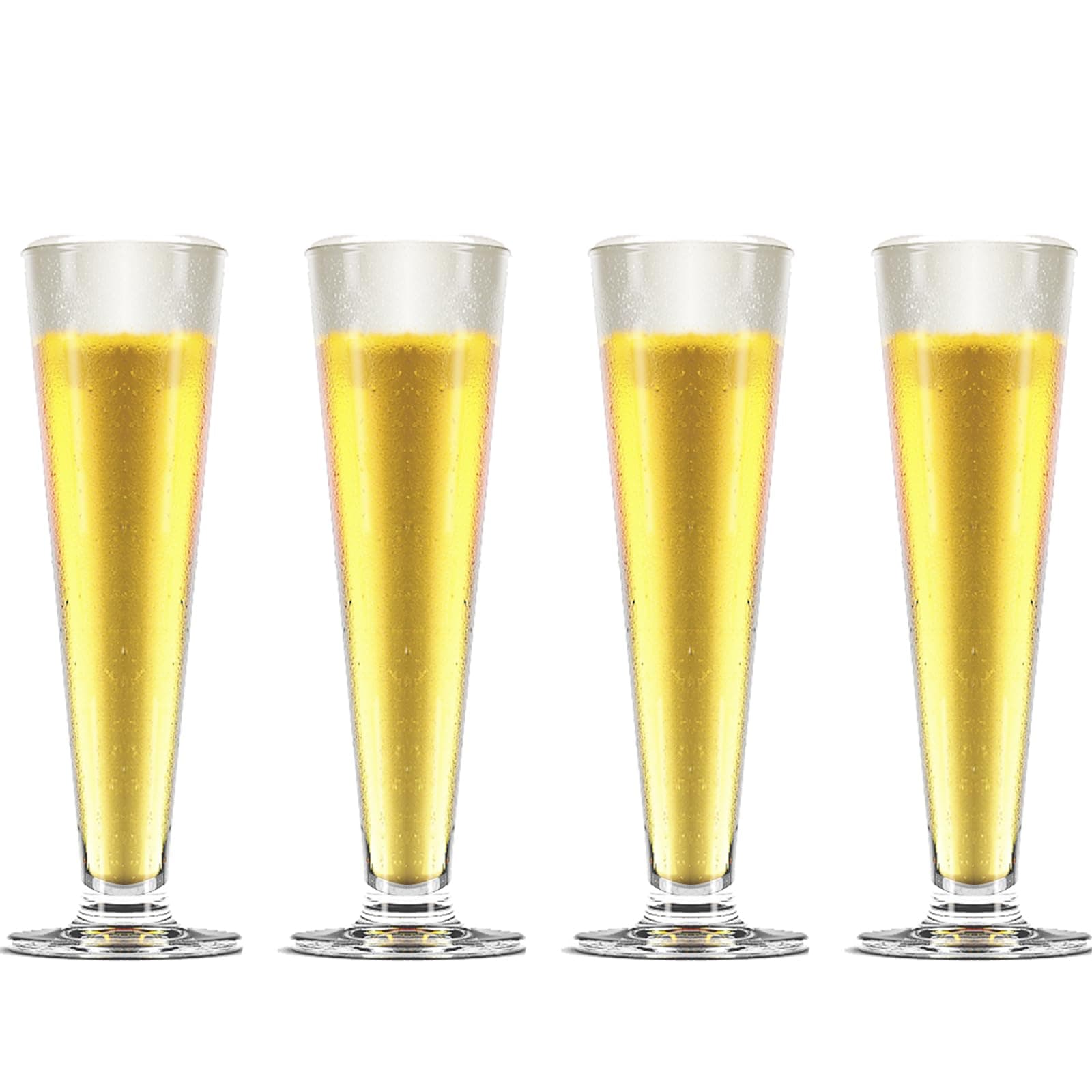 TOPZEA 4 Pack Tall Beer Glass, 13.5oz/400ml Milkshake Glasses Juice Soda Glass Bar Cocktail Glasses Pilsner Craft Beer Glasses, Footed Sundae Cup Beverage Glasses for Tropical Drinks, Parfait