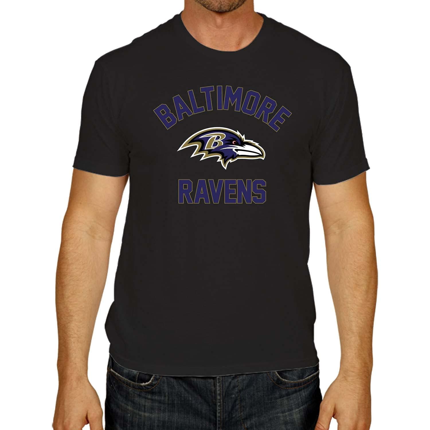 Team Fan Apparel NFL Adult Gameday T-Shirt - Cotton Blend - Tagless - Semi-Fitted - Unleash Your Team Spirit During Game Day (Baltimore Ravens - Black, Large)