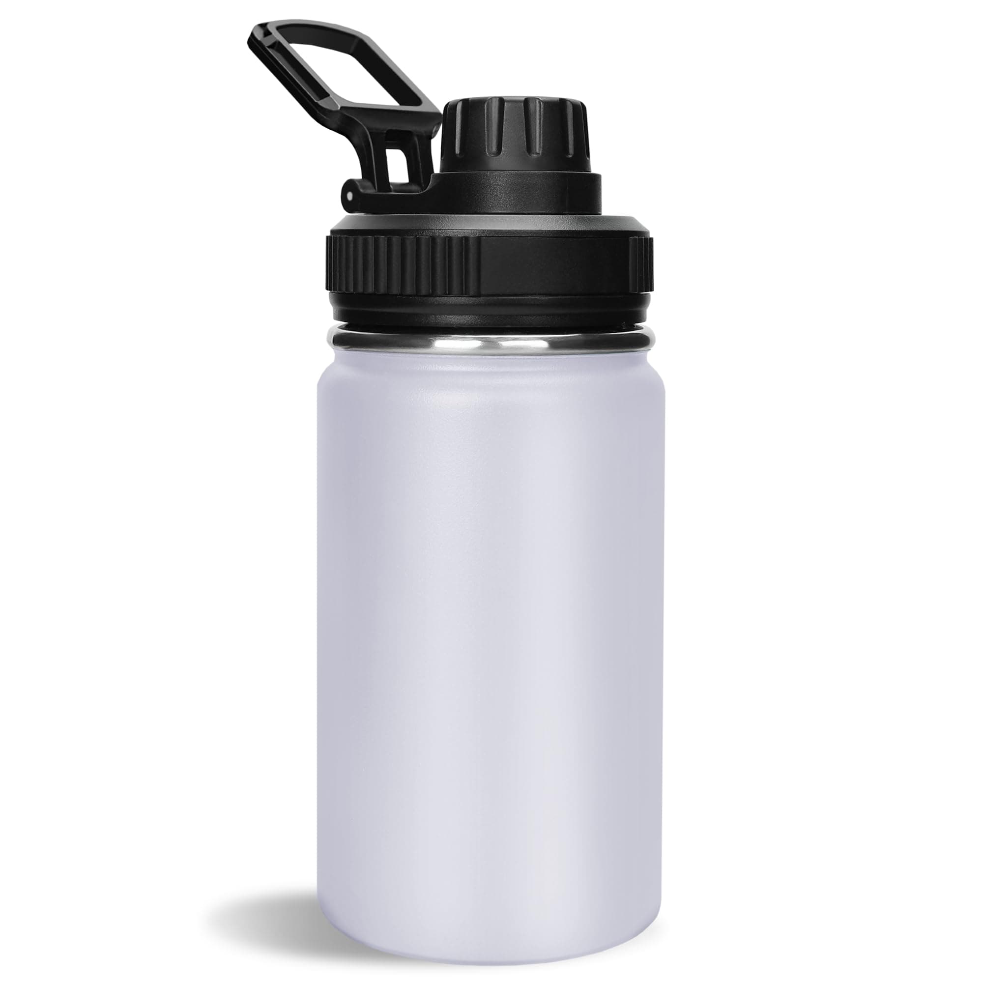 Silimore 12 oz Water Bottle, Small Insulated Water Bottle, Stainless Steel Small Leak Proof with Chug Lid, Wide Mouth BPA Free bouteille D'eau isotherme (White)