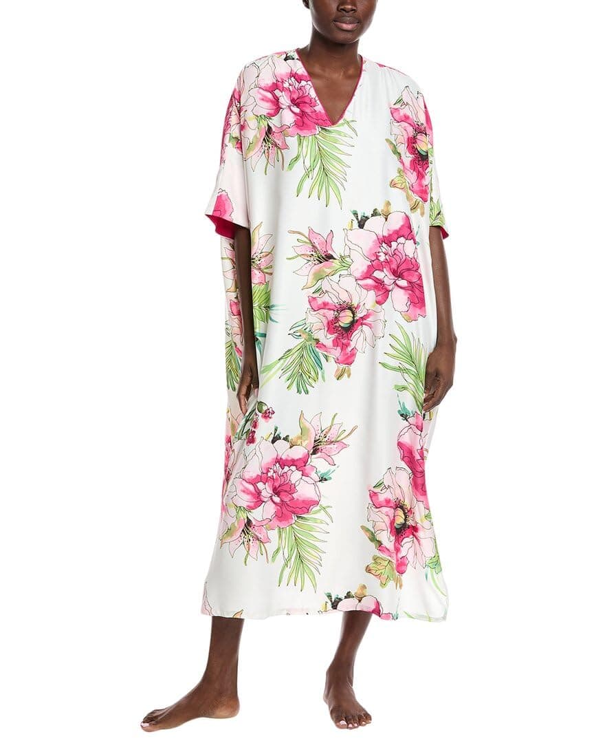 SONOMI Wedge Caftan Length: 52",WHITE/MULTI,Medium