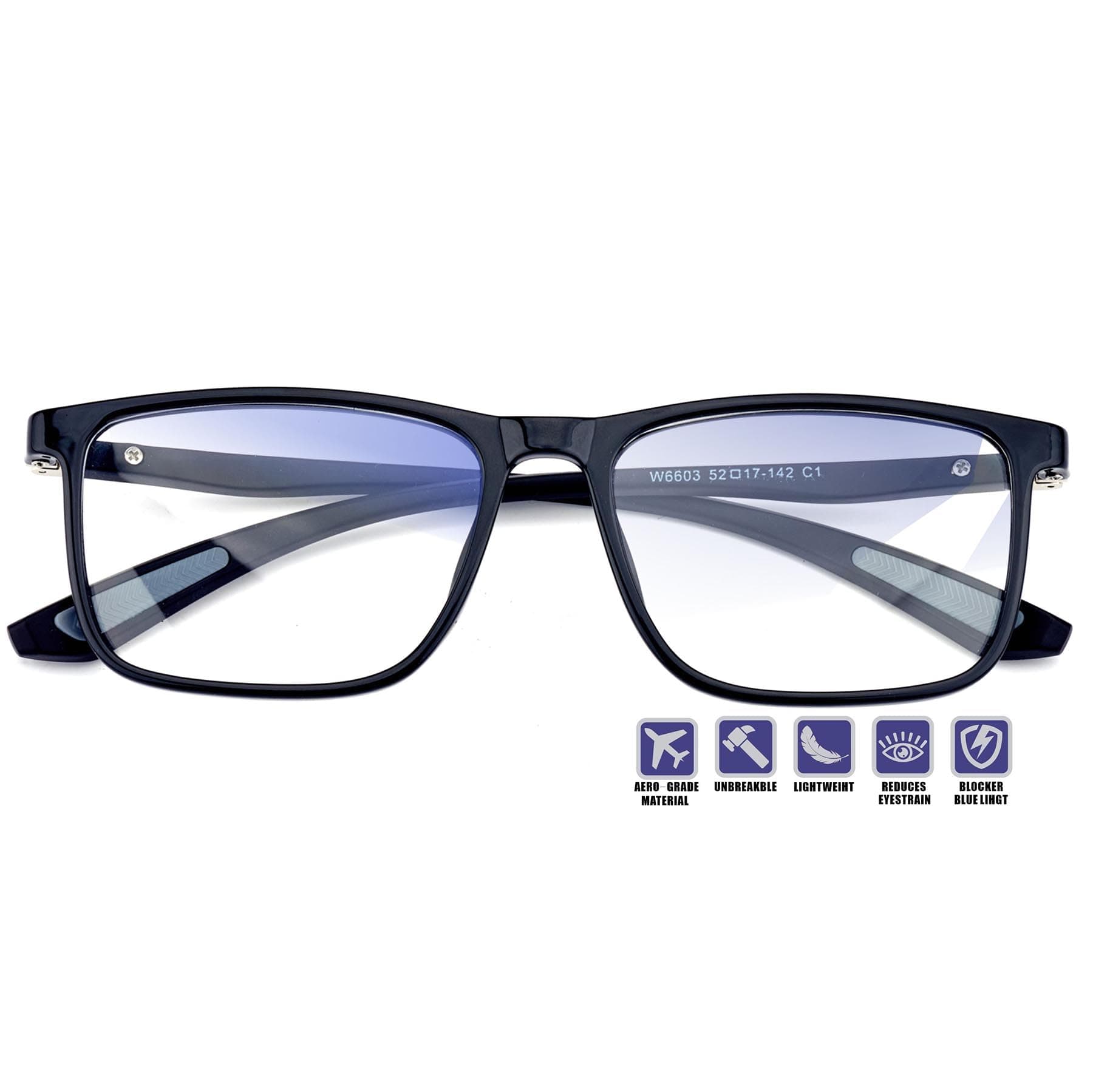 Distance Nearsighted Glasses For Men,Women Near Sighted Vision Driving Farsighted Eyeglasses,Mens Nearsight Myopia See Far Sight Computer Eye Glass,Cheaters Anti Blue Light Blocking TR90 Frame -2.75