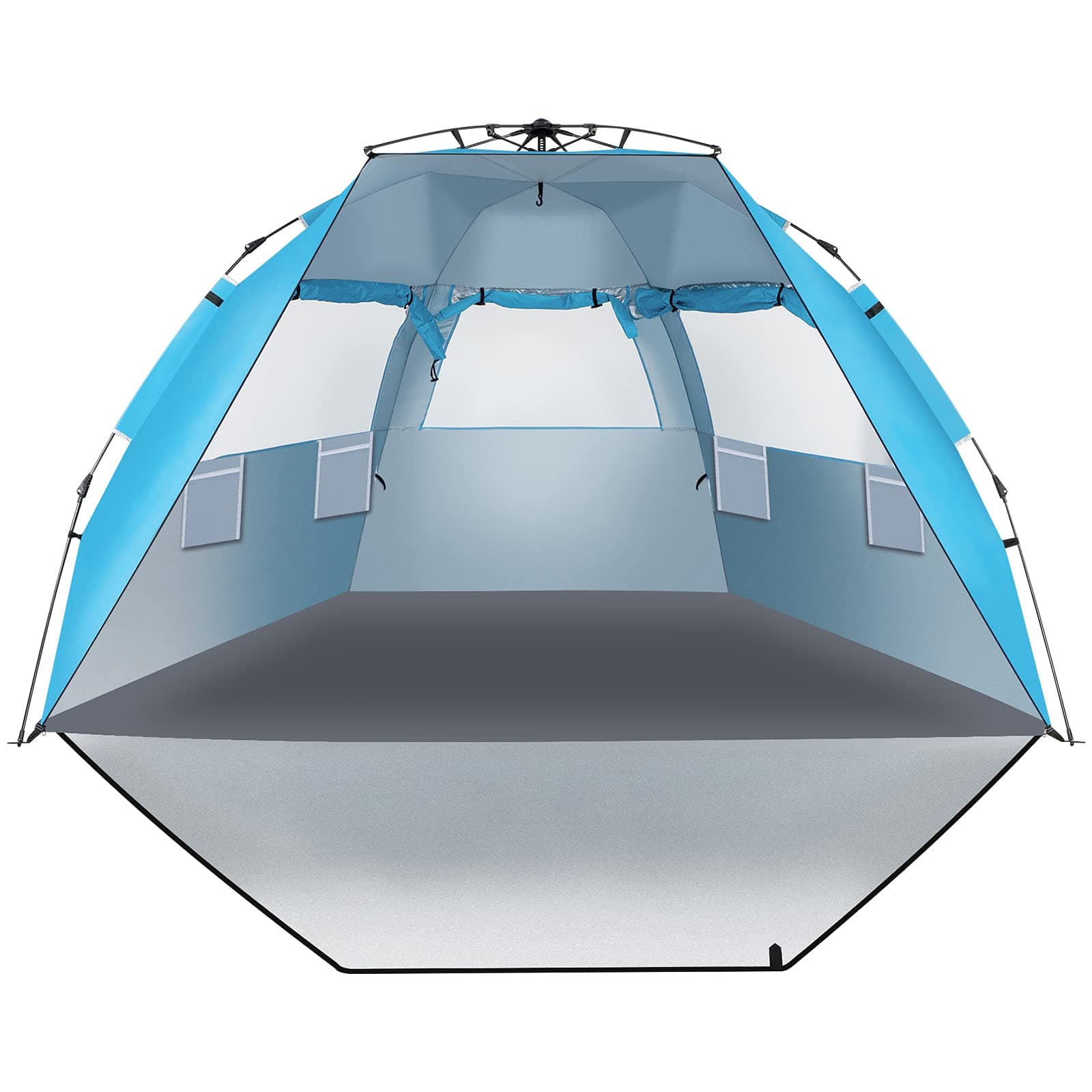 Beach Tent,Pop Up Beach Tent Sun Shade Shelter with Fiberglass Pole Oxford Cloth,Quick-Open Free Ride Beachs Sun Shade