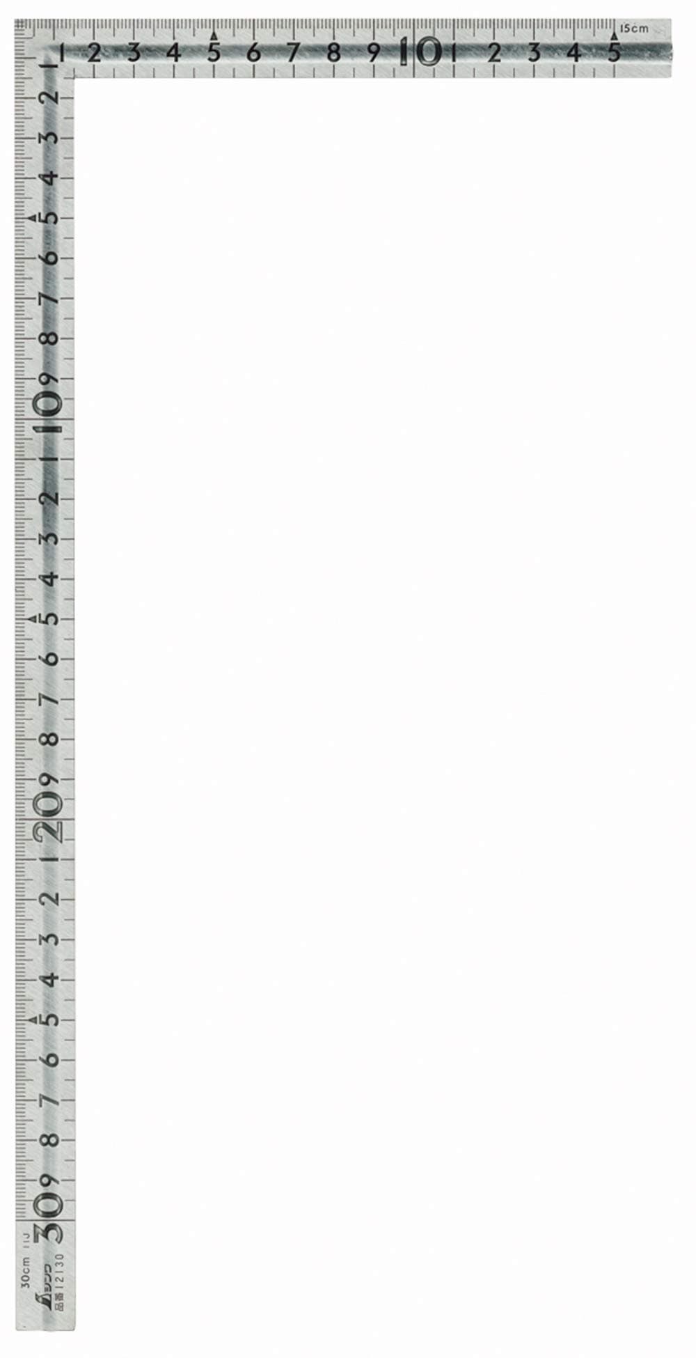 Shinwa Sokutei 12130 Curved Scale, Small, Stainless Steel with Grooves, Front and Back Side, 11.8 x 5.9 inches (30 x 15 cm)