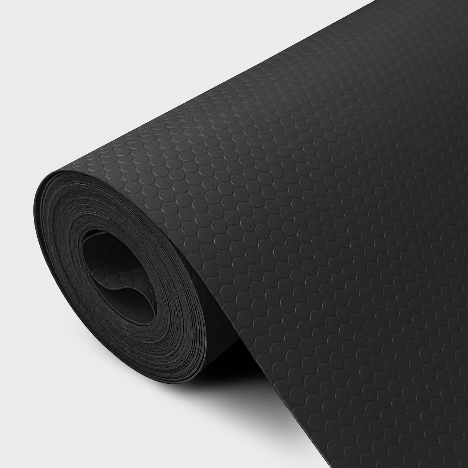 wohomuke Kitchen Shelf Liners, Drawer Mats, Fridge Mats 17.7 inch x 19.7 ft for Cabinets, Cupboard, Refrigerator, Desk (Black, 45cmx6m)