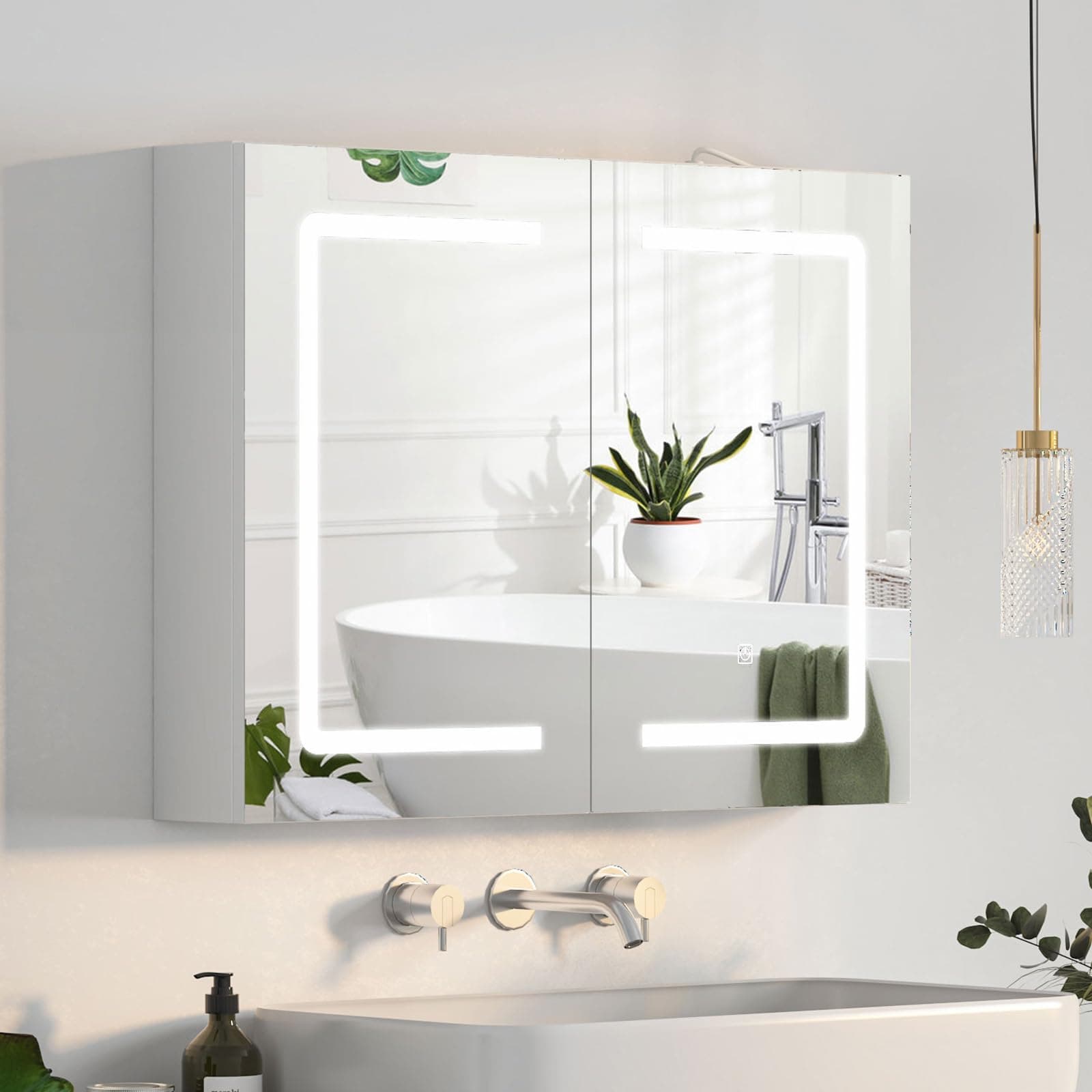 LED Medicine Cabinet with Light, Lighted Medicine Cabinet for Bathroom