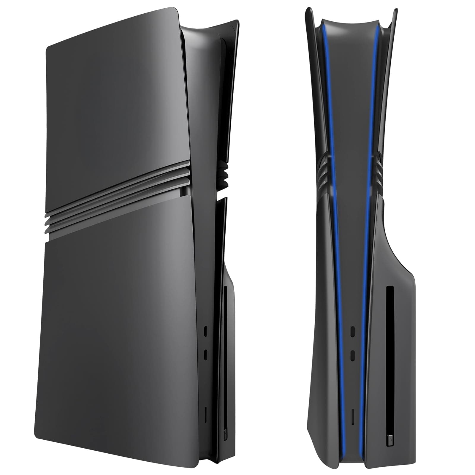 Cover Plates for PS5 Pro Disc Edition, Matte Side Shell FacePlates Accessories Compatible with PlayStation 5 Pro Console ABS Replacement Panels Case (Black)
