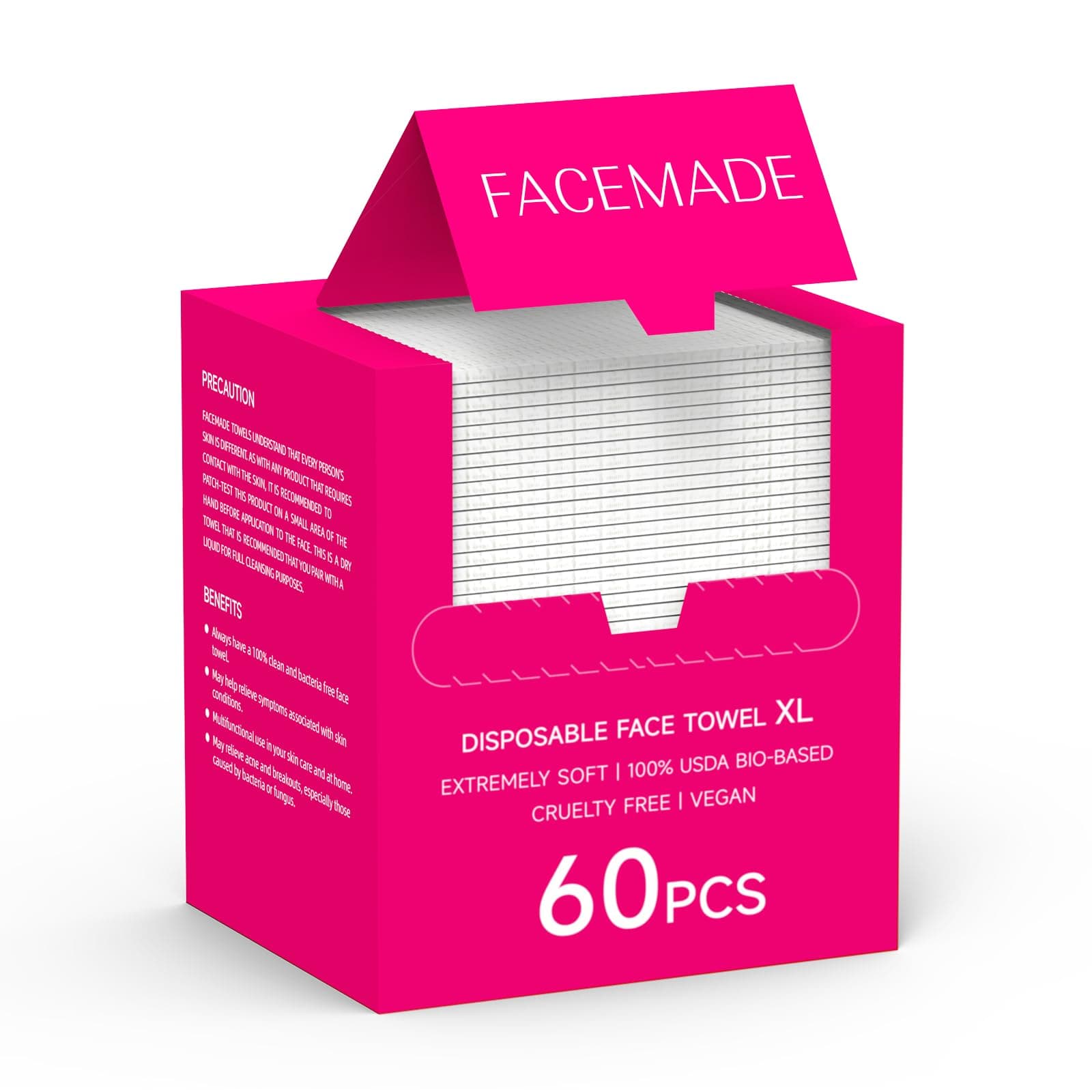FACEMADE 60 Count Face Towels Disposable