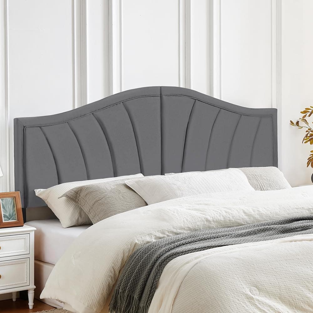Beyetsea Upholstered King Headboard Only, Wall Mounted Headboards, Gray