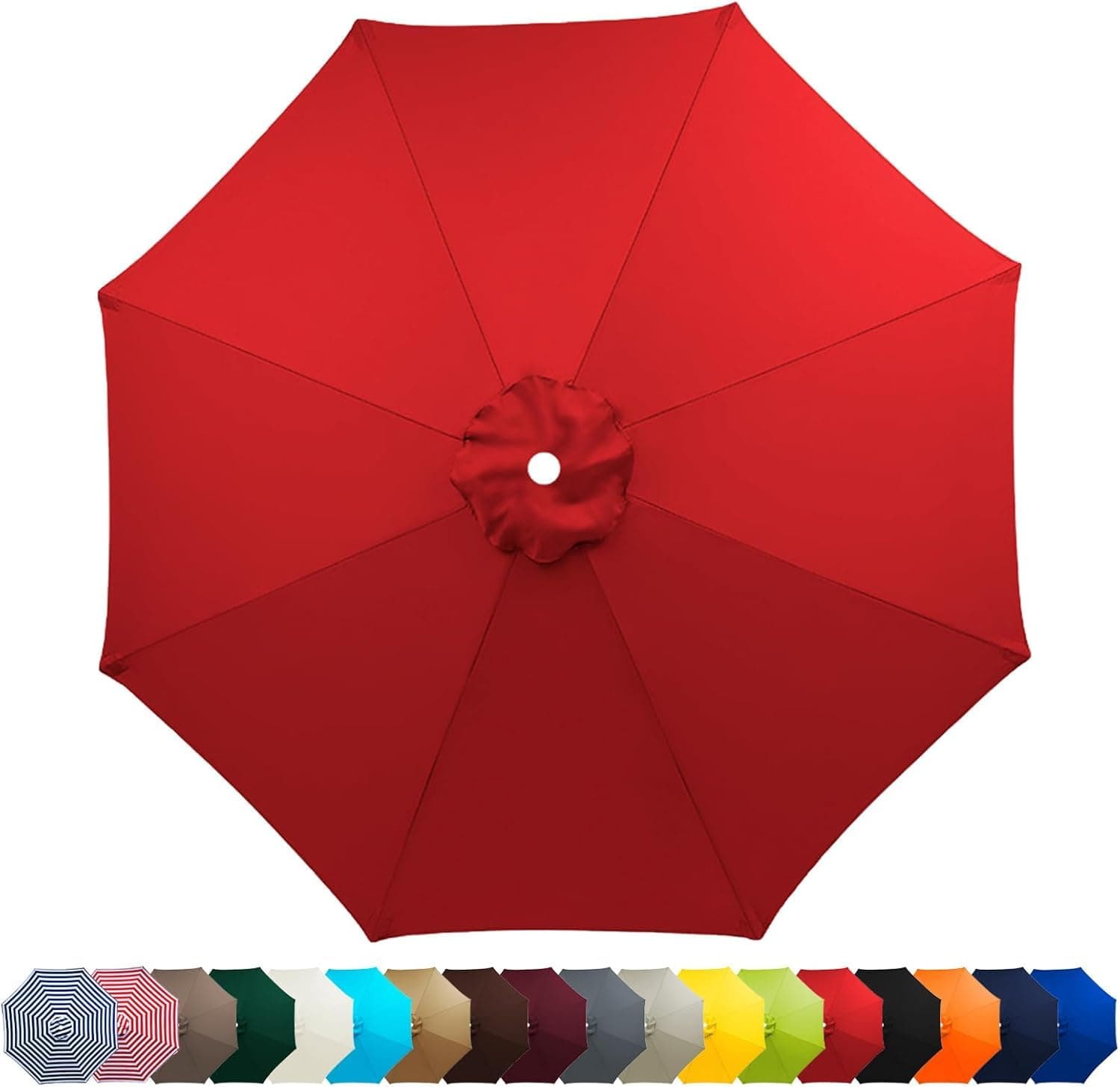 6.6ft/7.5ft/9ft/10ft Replacement Umbrella Cover, 6 Ribs 8 Ribs Outdoor Market Table Patio Umbrella Canopy Cover Replacement Protective Cloth(02,200cm-6ribs)