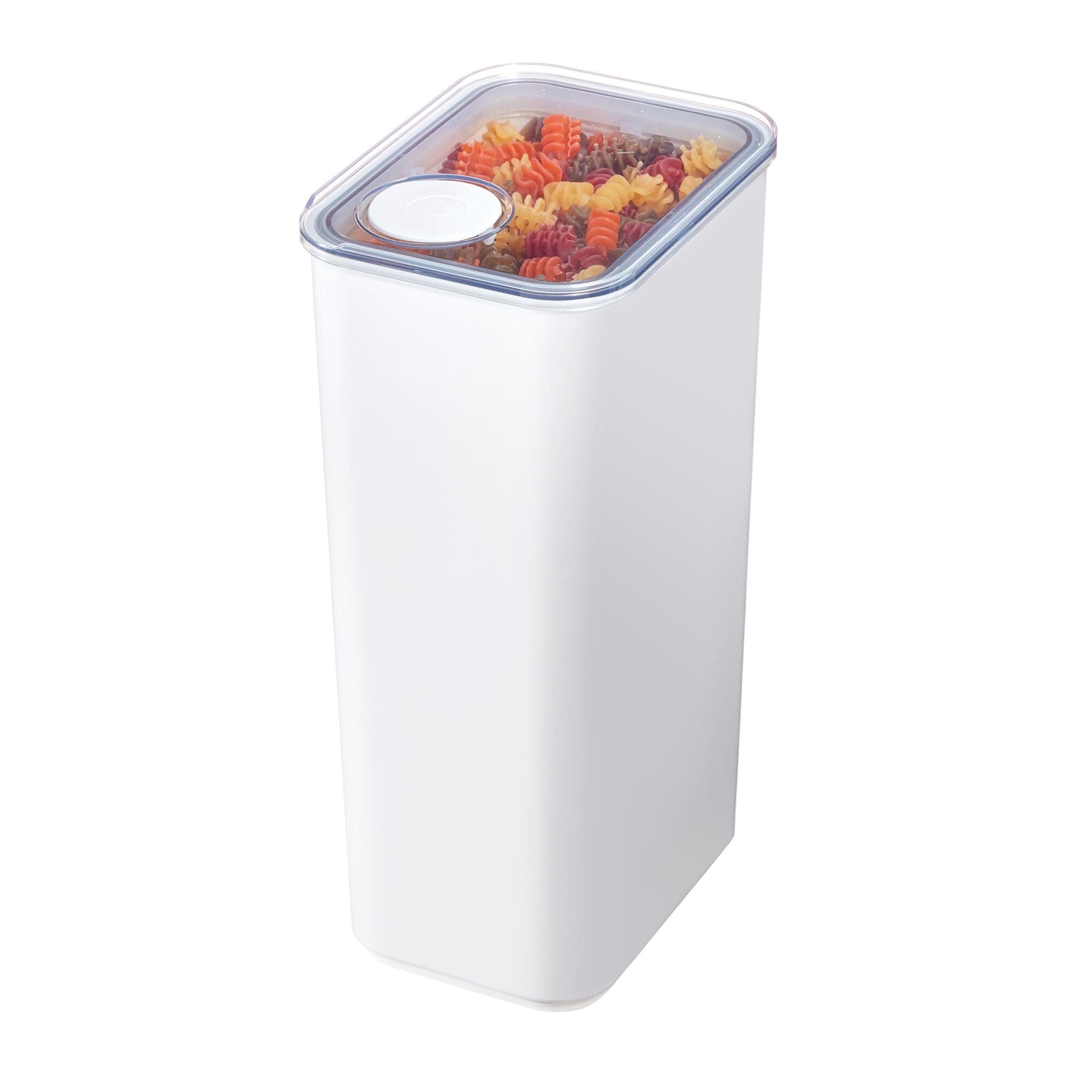 iDesign Recycled Plastic XL Dry Goods Kitchen Canister with Airtight Lid – 6.34" L x 4.79” W x 11.68” H, White