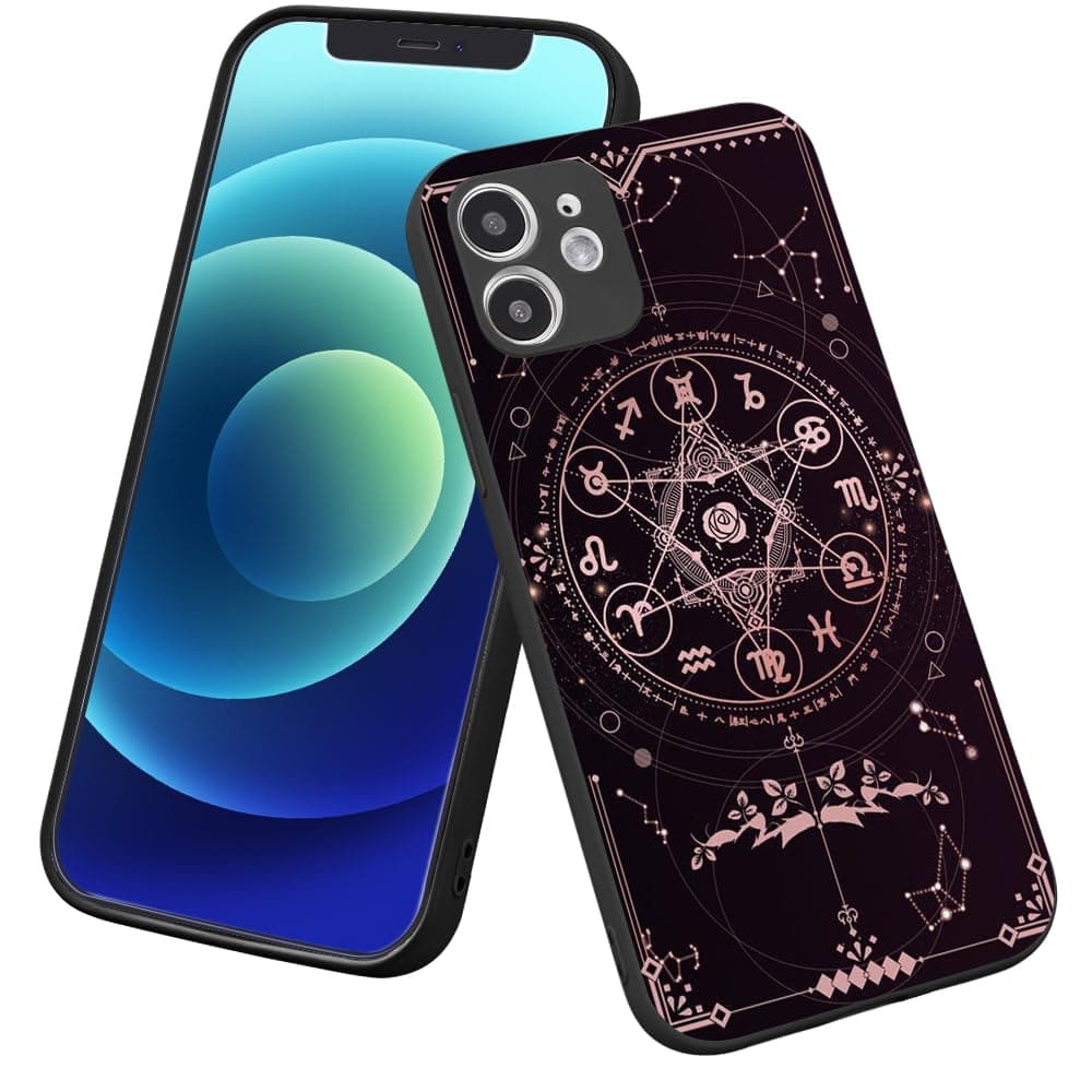 BGZDZDN Vintage Case for iPhone 14 Case, Constellation Floral Pattern Print Design Girl Women with Soft TPU Bumper Case Cover for iPhone 14