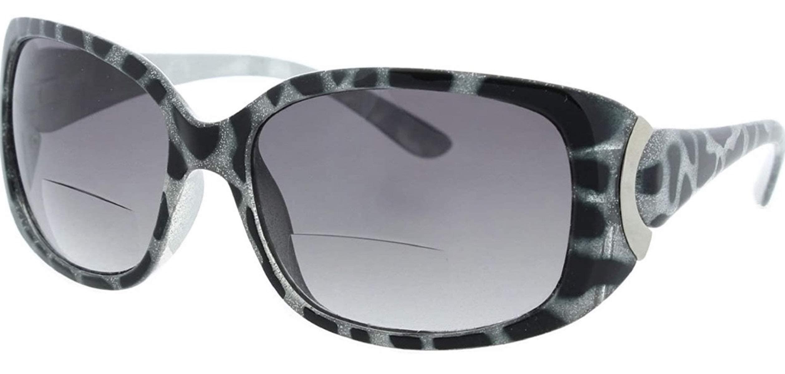 Incredible Bargains The Vogue Bifocal Sunglasses Reading Glasses, Outdoor Sun Reading Bi Focal Readers with Designer Style for Women + 3.00 Silver