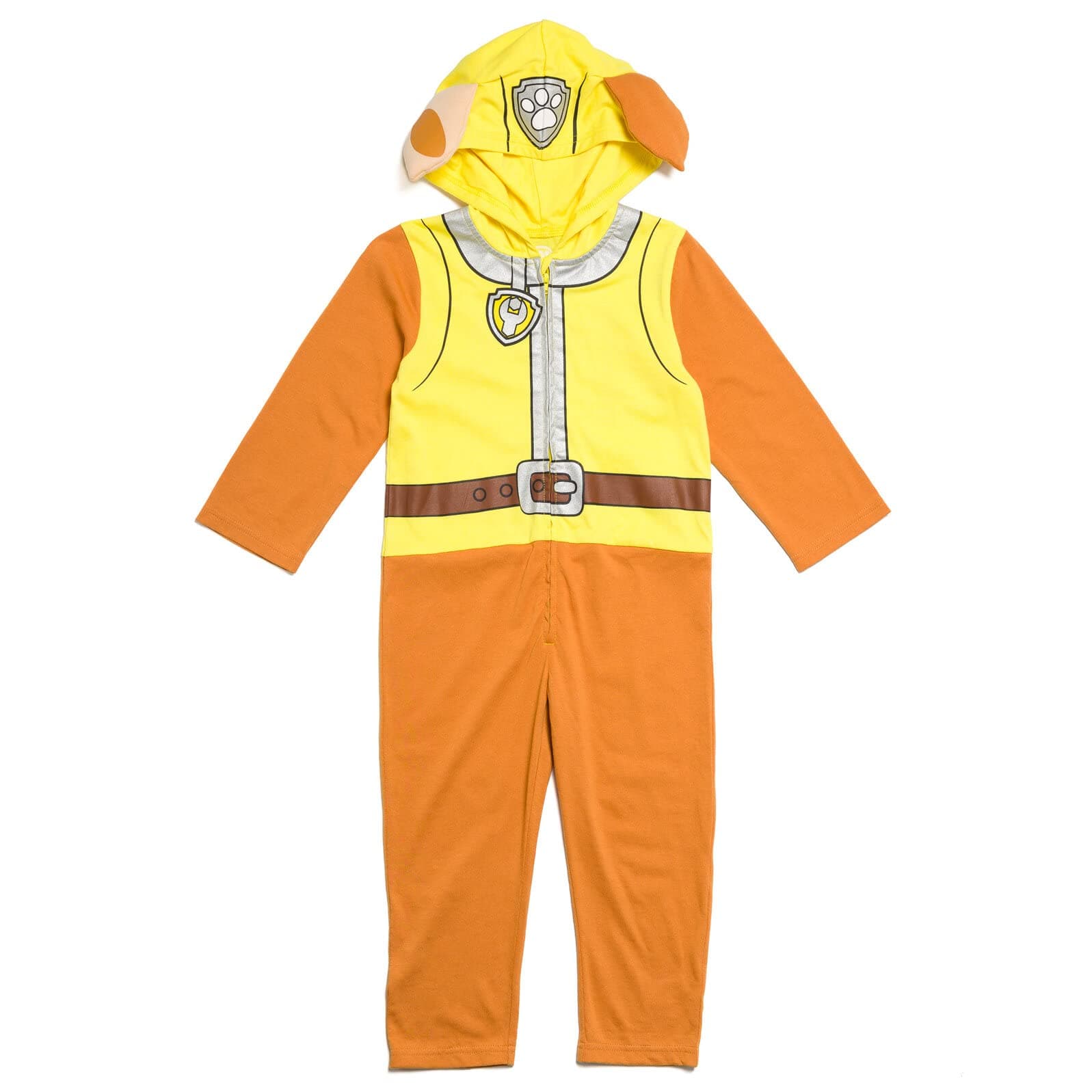 Paw Patrol Chase Marshall Skye Zuma Rubble Zip Up Cosplay Coverall Infant to Big Kid, Rubble, 3T