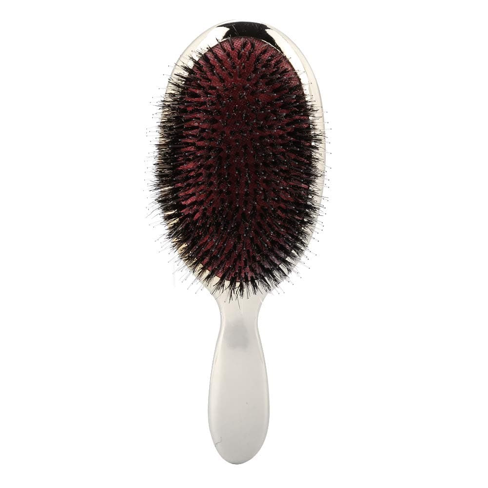 Anti-Static Hair Brush, Oval Nylon Bristle Hair Massage Comb Antistatic scalp hairbrush(Silver)