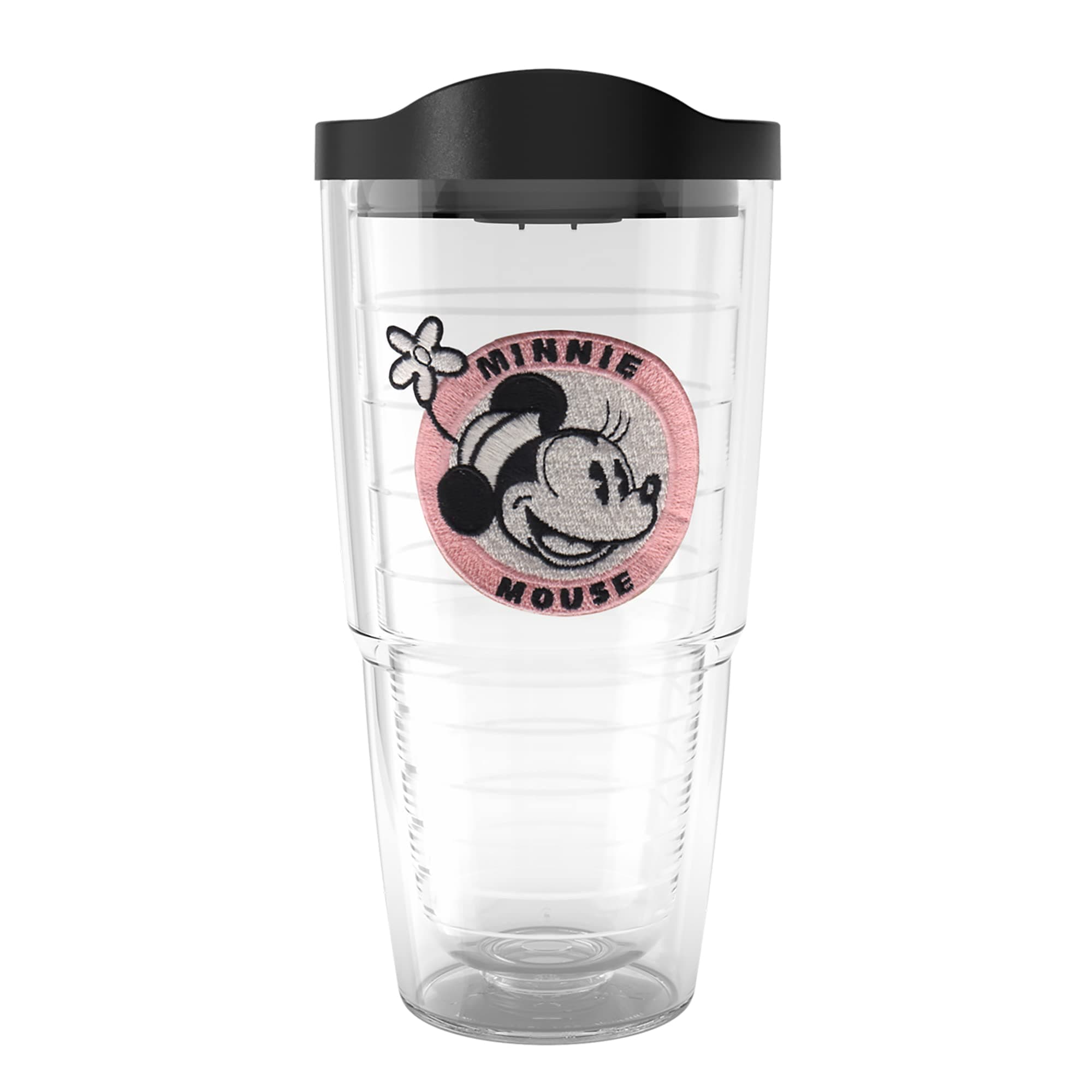 Tervis Disney Minnie Mouse Badge Made in USA Double Walled Insulated Tumbler Travel Cup Keeps Drinks Cold & Hot, 24oz, Classic
