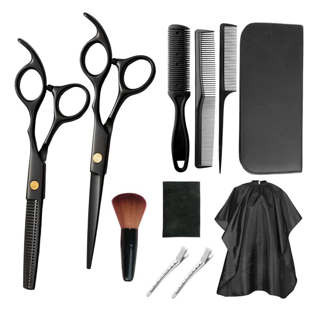 Hairdressing Kits,Hairdressing Kits 13 PCS Stainless Steel Professional Barber Scissors Set Hair Teeth Trimmer Flat Cutting Shears Comb