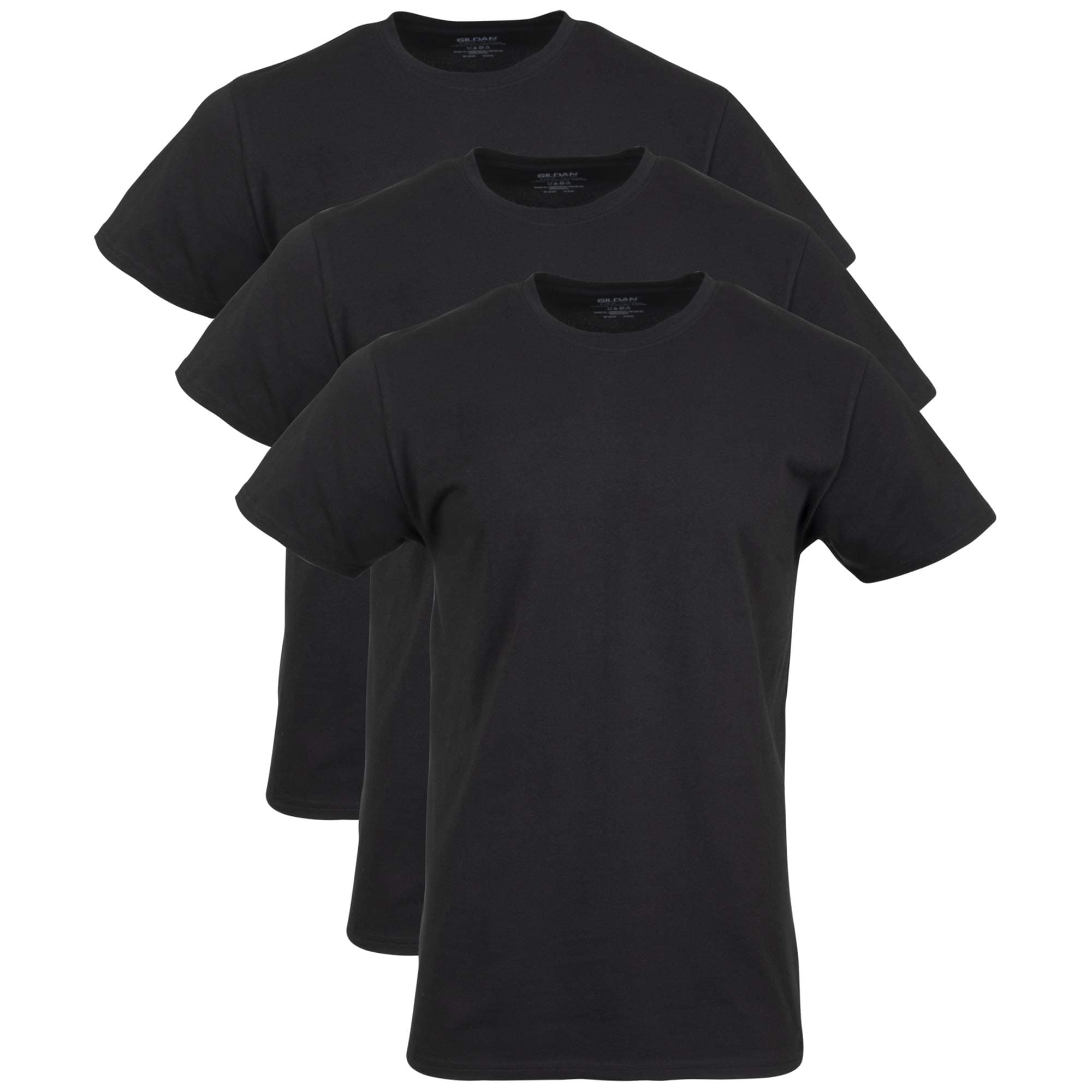 Gildan Herren T-shirt With Crew Neck Unterw sche, Black Soot (Crew 3er-pack), S EU