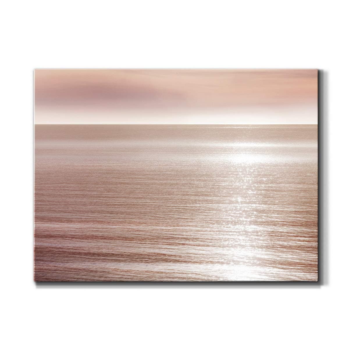 Renditions Gallery Shimmering Water Wall Art, Scenic Pink Ocean Artwork, Beautiful Beach House Décor, Premium Gallery Wrapped Canvas, Ready to Hang, 18 in H x 27 in W, Made in America Print