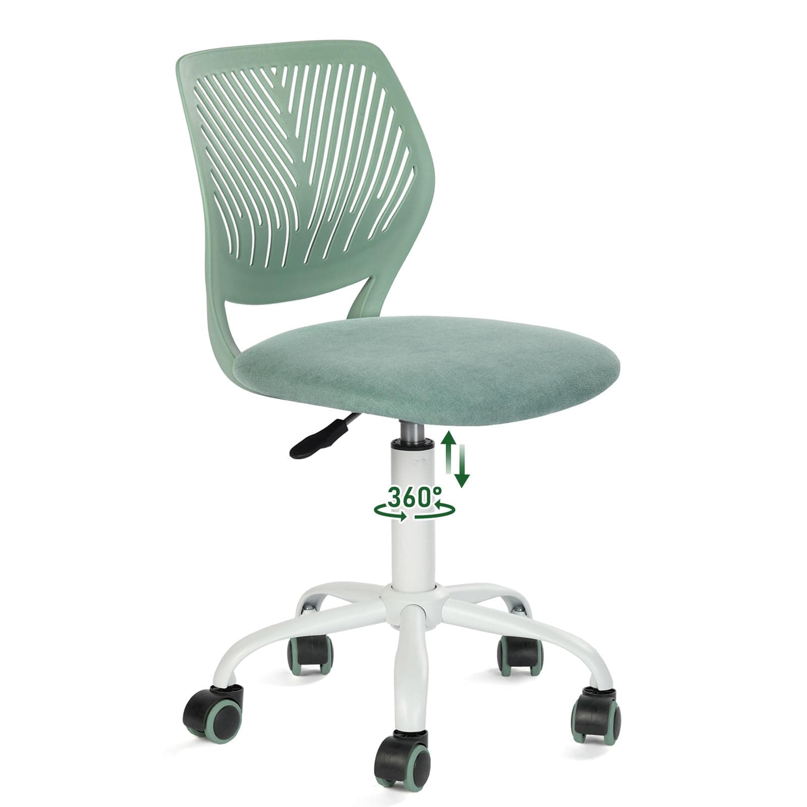 Homy Casa Ergonomic Office Desk Chair for Students Teen - Colorful Upholstery Task Chairs Breathable Back, Adjustable Tilt for Study Room Dormitory Computer, Refreshing Teal Fabric