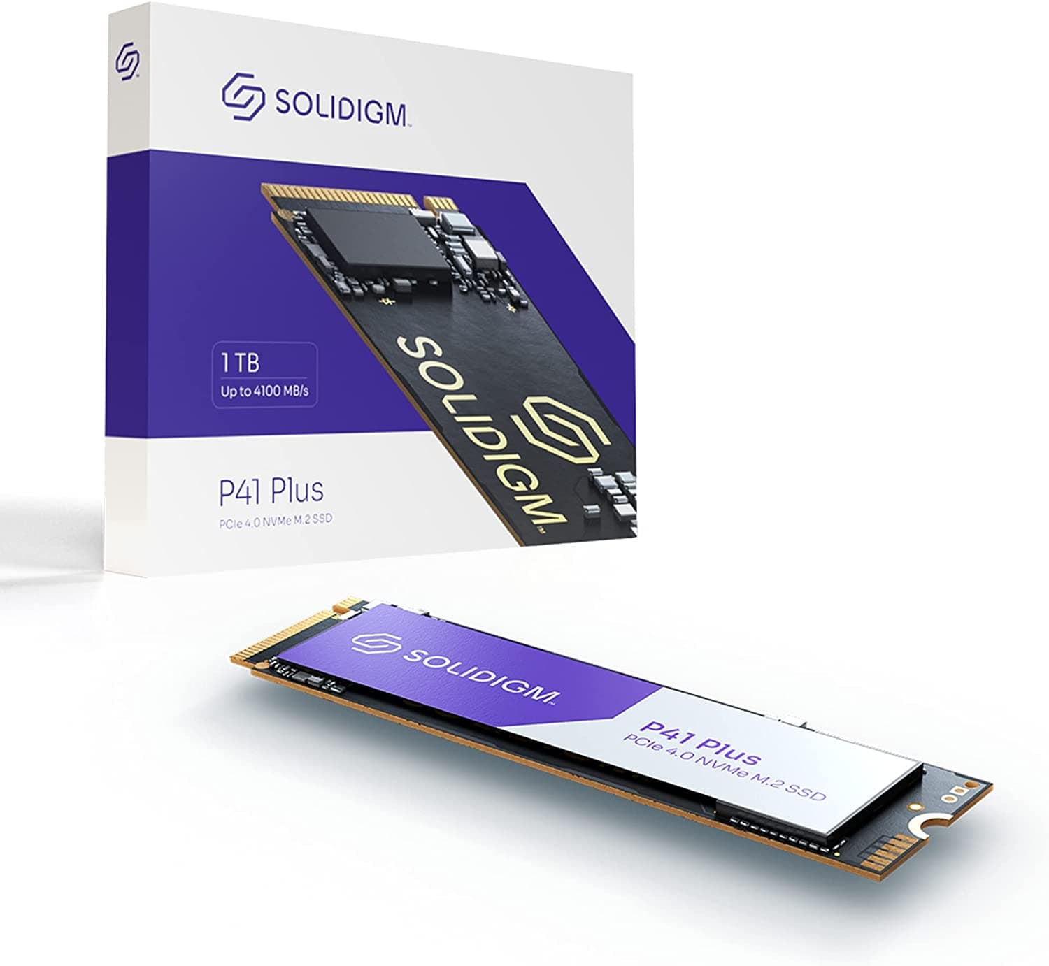 Solidigm™ P41 Plus Series 1TB PCIe GEN 4 NVMe 4.0 x4 M.2 2280 3D NAND Internal Solid State Drive (M.2 80mm, PCIe 4.0 x4) SSDPFKNU010TZX1