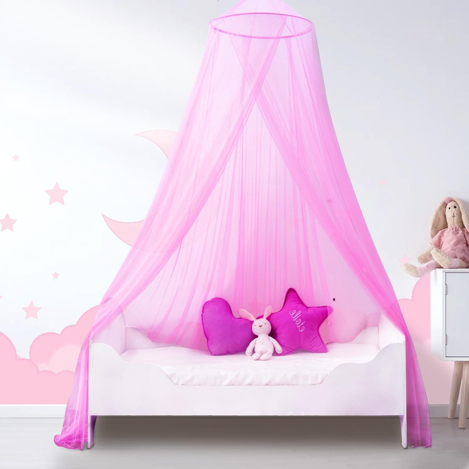 South to East Pink Princess Bed Canopy for Kids, Girls