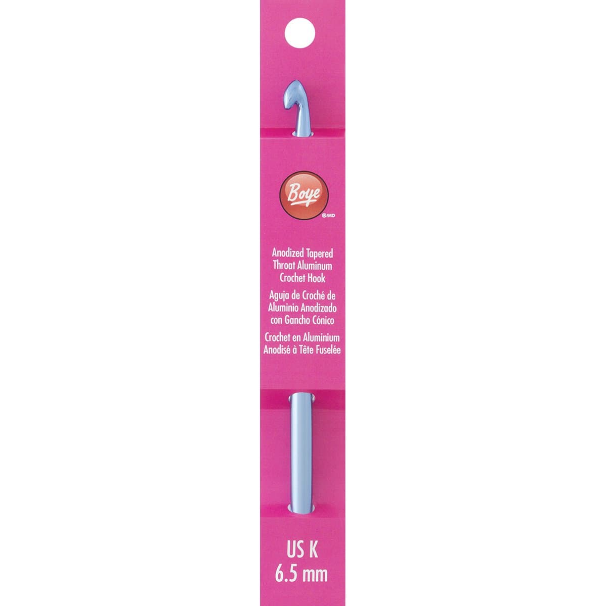Boye 6218-K Aluminum 6-Inch Crochet Hook, K10.5/6.5mm