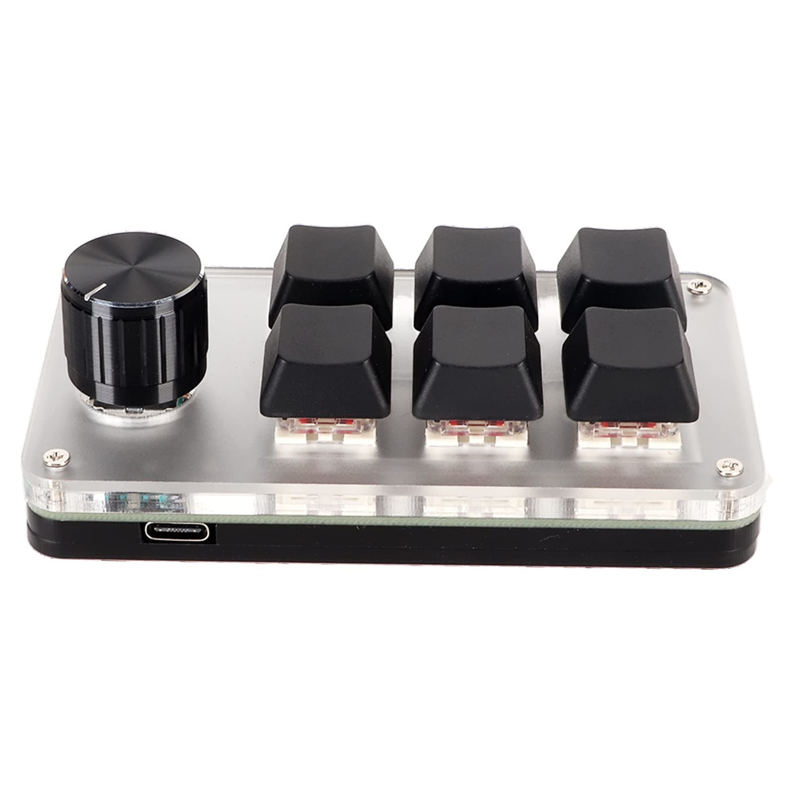 Plug and Play Red Switch Macro Keyboard with Customized Knobs, Ergonomic USB Mini Keypad for Enhanced Work Efficiency and C Atibility with Multiple Operating Systems for Desktop