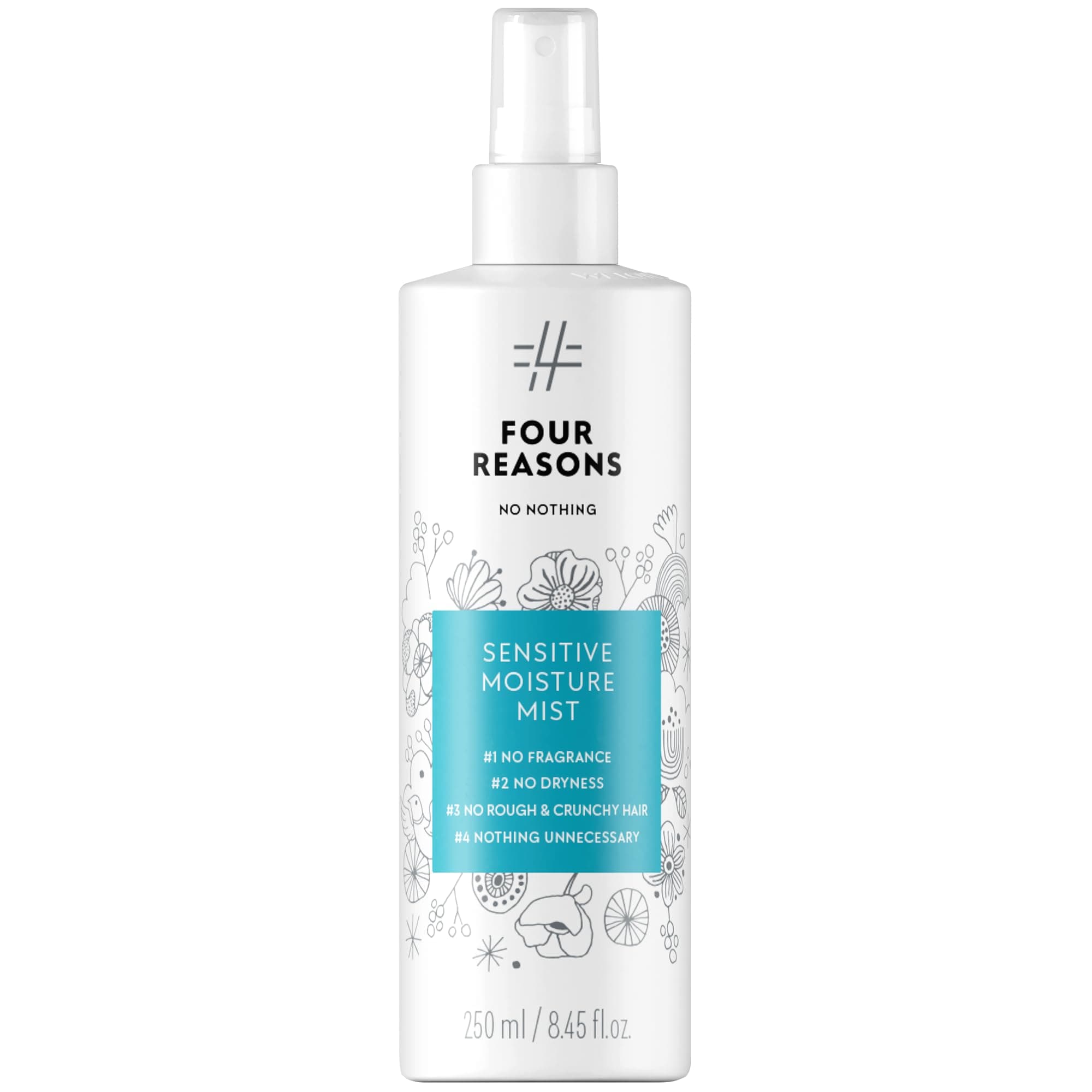 No Nothing Moisture Detangling Mist – Fragrance Free Leave In Conditioner Spray & Heat Protectant for Hair – Hypoallergenic Detangler Spray for Sensitive Scalp & Dry Hair, 250 ml