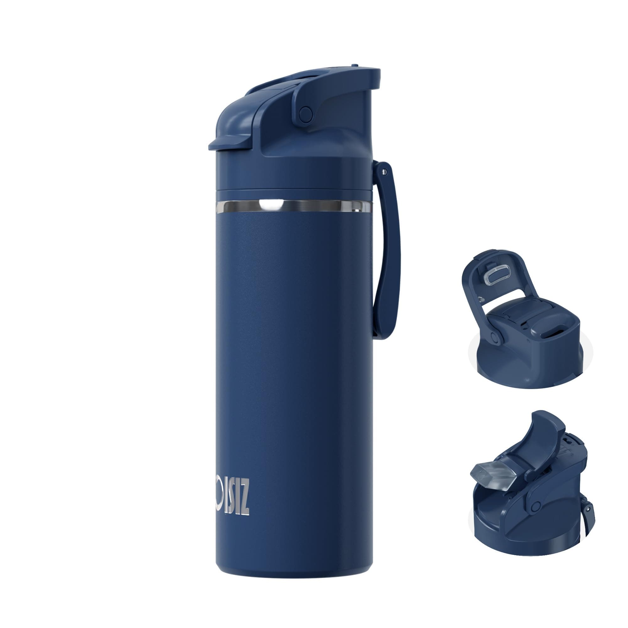 OISIZ Insulated Water Bottle 20 oz with 2 in 1 Spout and Straw Lid,One Click Safety Lock,100% Leakproof,Keep Cold 24H,Vacuum Stainless Steel Water Bottle for School,Travel and Sports,Dishwasher Safe