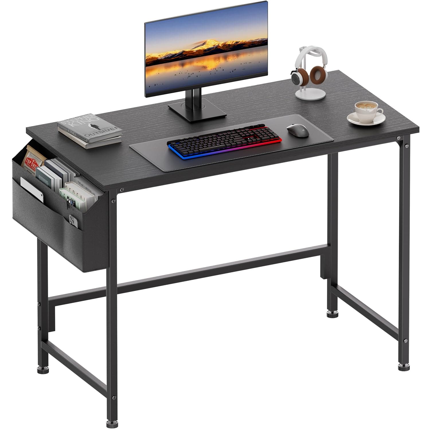 HLDIRECT 40 Inch Computer Desk with Storage Bag for Small Spaces