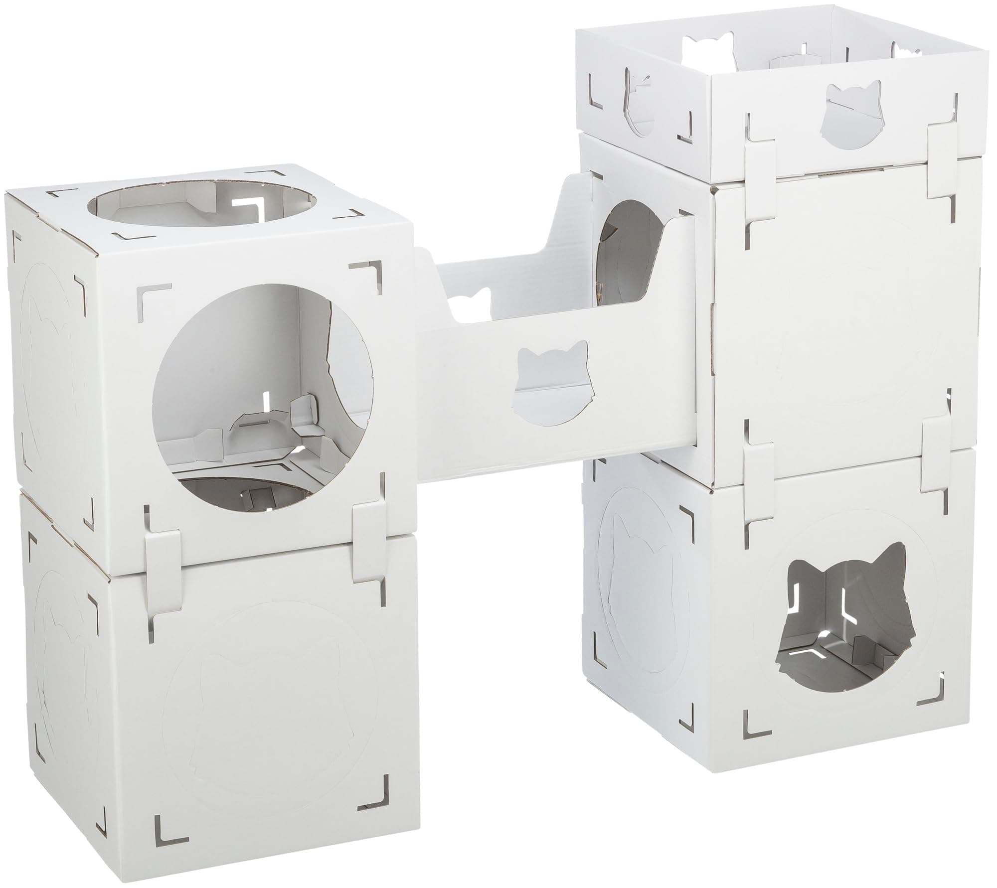 Trixie Casa Cara Modular Cardboard Cat Condo, Corrugated Indoor Cat Condo & Play Tower, Individually Combinable Modules for Playing and Relaxing, 100% Recycled Material for Cats up to 18 lbs