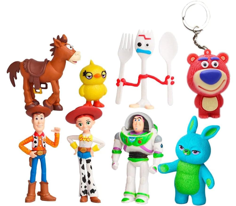 Toy Story Toys – Set of 8 Action Figures – Premium Animated Collection – Fun Party Supplies – Cake Topper Set for Birthday Decoration