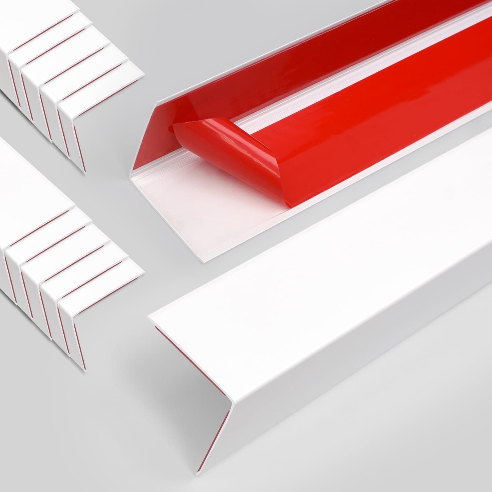 Jiekayi 10PCS 48" White Metal Corner Protectors, Aluminum Self Adhesive Corner Guards, Metal Wall Edge Protector Strip, Furniture Corner Protectors, Wall Cabinet Baseboard Decoration 48" x 1"