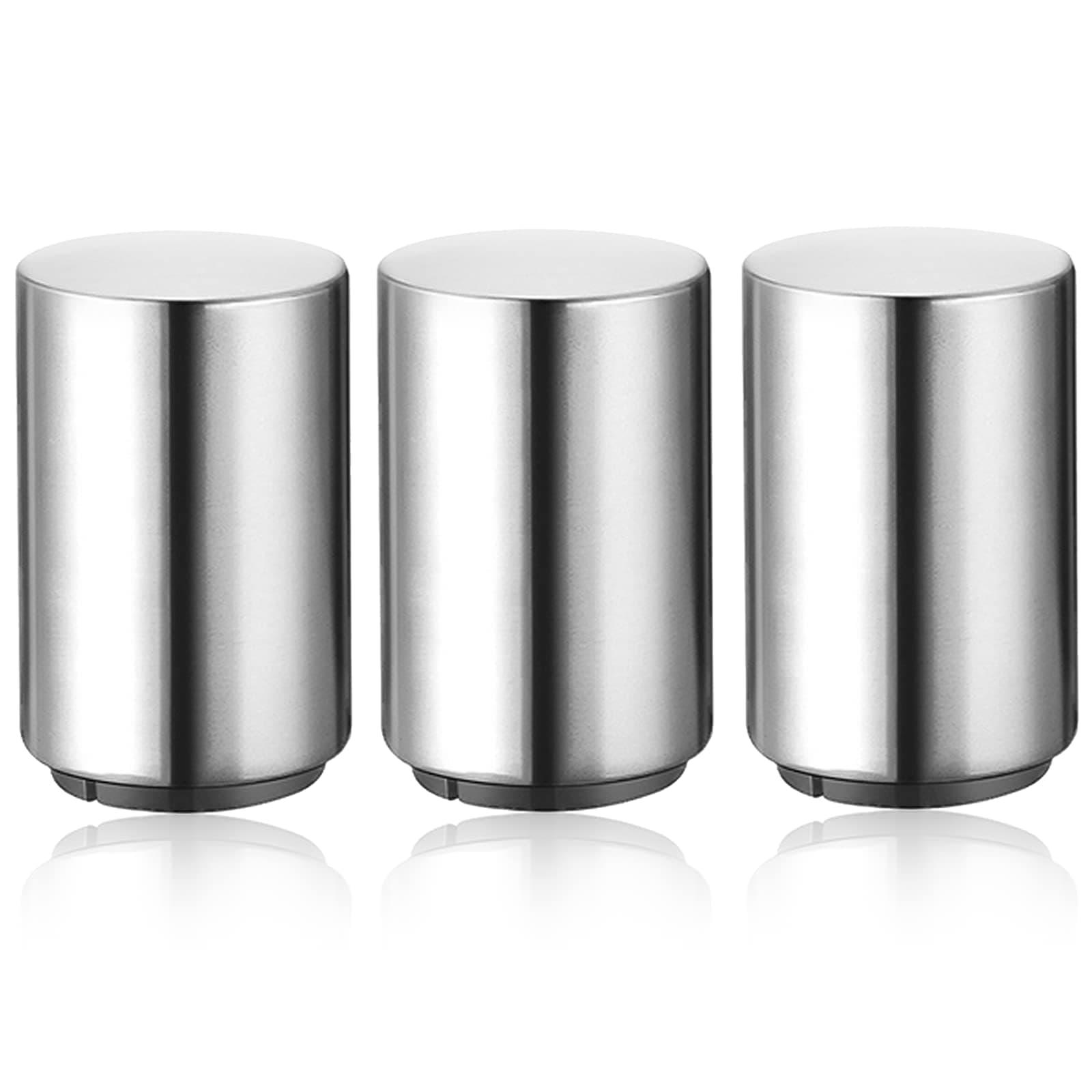 3 Pieces Automatic Magnetic Beer Bottle Opener(Stainless Steel), Portable Pop the Top Wine Bottle Cap Catcher, Quick Open, No Damage Push Down Bartender Tools for Bar, Home, Kitchen, Party, Restaurant