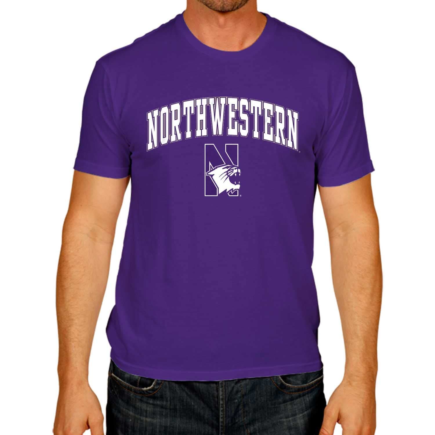 Campus Colors NCAA Adult Gameday Cotton T-Shirt - Premium Quality - Semi-Fitted Style - Officially Licensed Product (Northwestern Wildcats - Purple, Small)