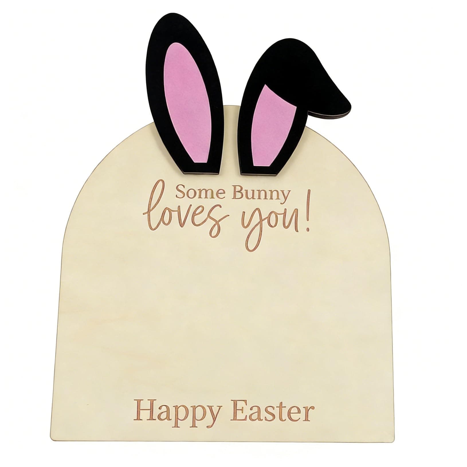 Beatifufu Diy Footprint Ornament Kit Easter Bunny Design Hand and Footprint Keepsake Wooden Plaque for First Easter Decor