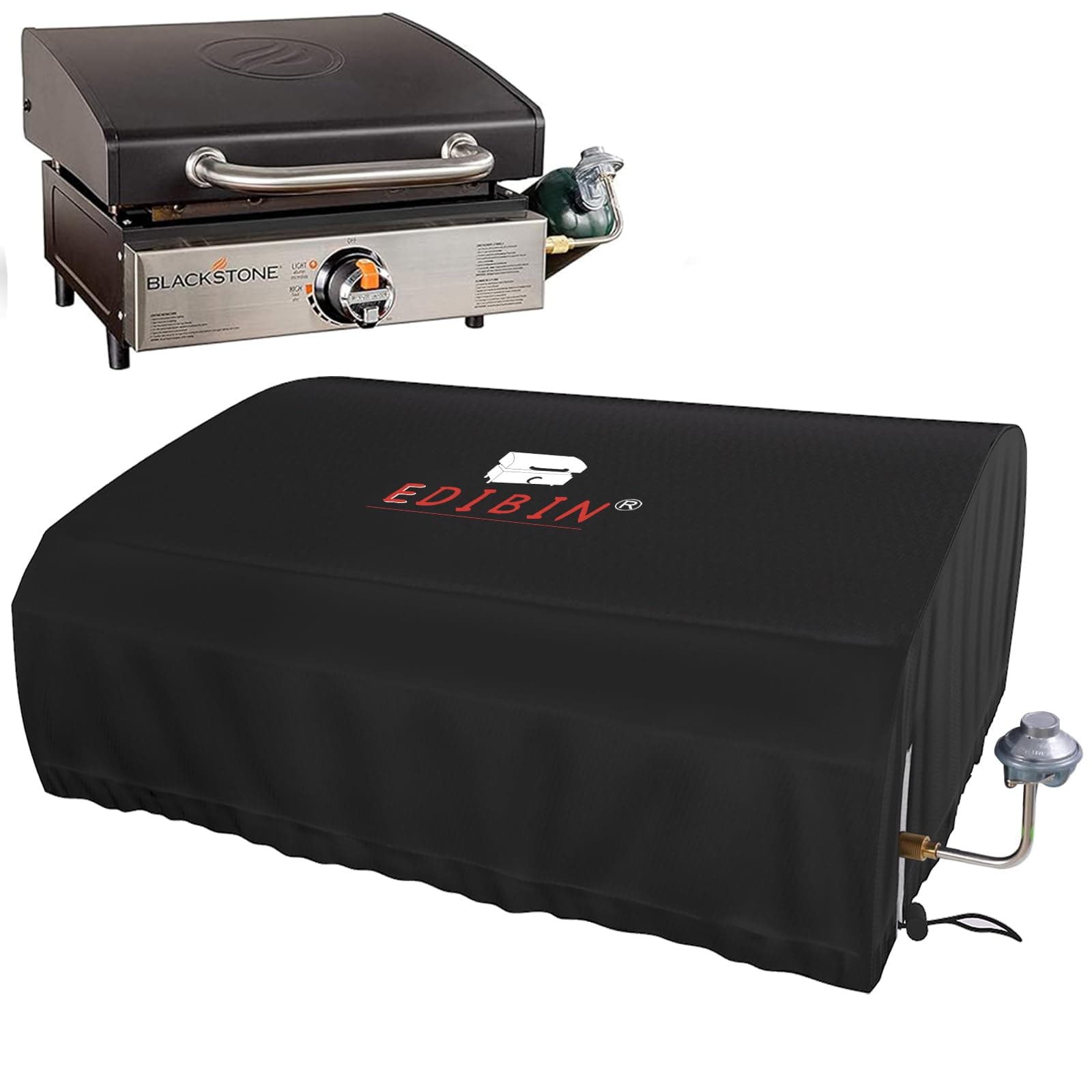 EDIBIN 17 Inch Griddle Cover for Blackstone 17 inch Tabletop Griddle with Hood, 100% Waterproof, 900D Heavy Duty Polyester