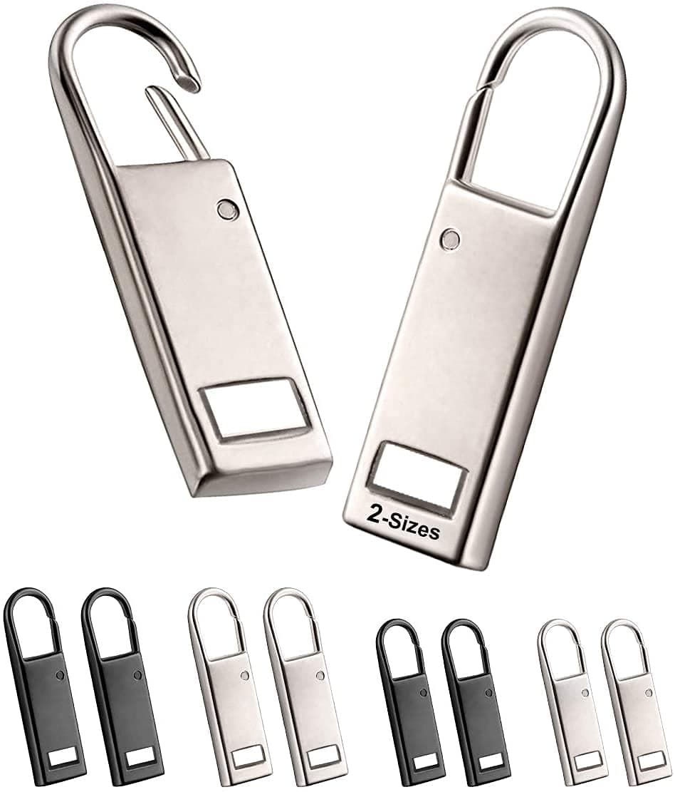 Enjoy Upgraded Metal Zipper Pull Replacement Handle Mend Fixer Tab Repair for Shoes, Luggage, Suitcases, Bag, Jacket (8 PCS 2 Sizes)