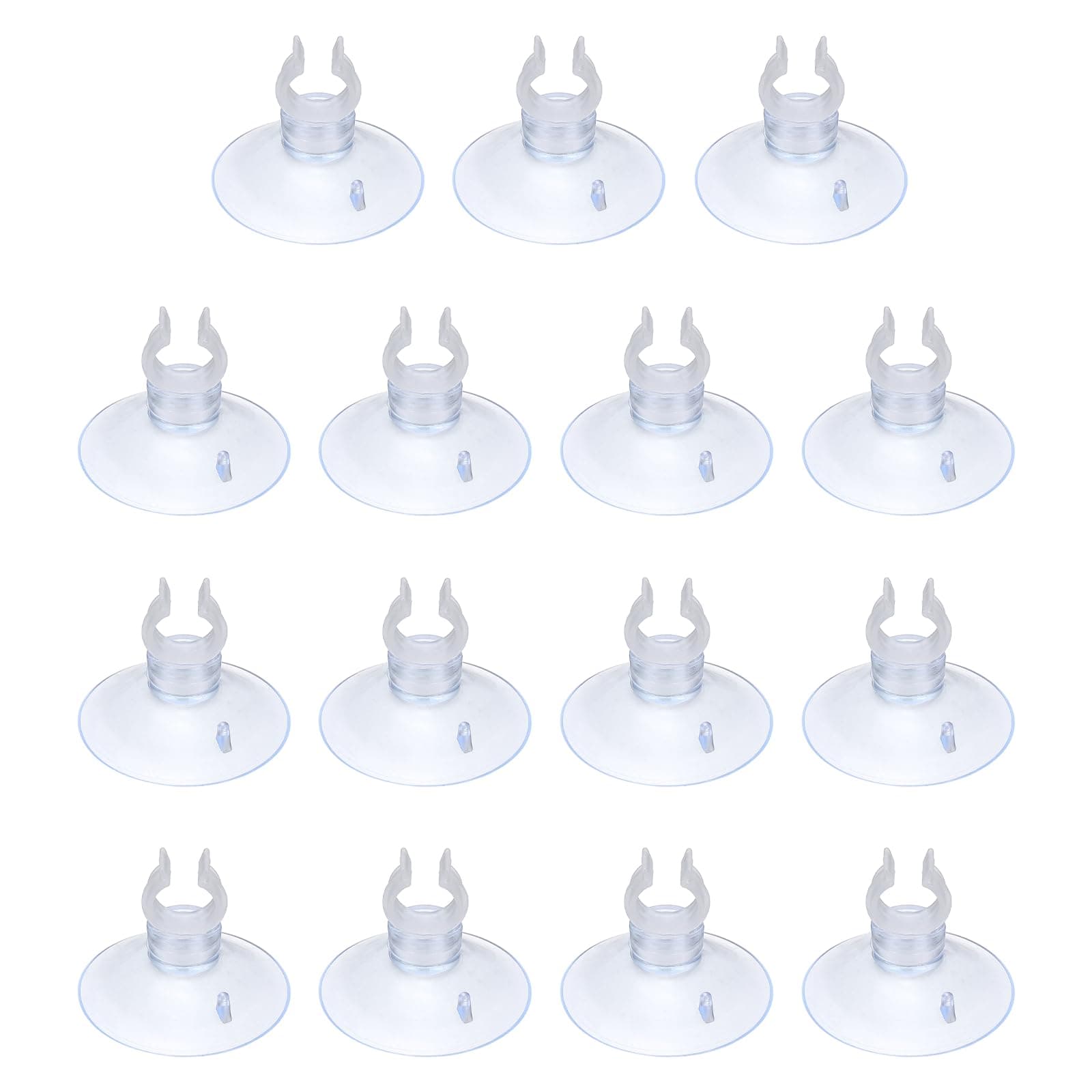 PETAXCELL Aquarium Suction Cups, Fish Tank Suction Cups Clips Airline Tube Holders Clamps (Plastic, 15Pcs, Clear) for 0.4" Fish Tank Airline Tubing Binding Moss Shrimp Nest, 10x30MM