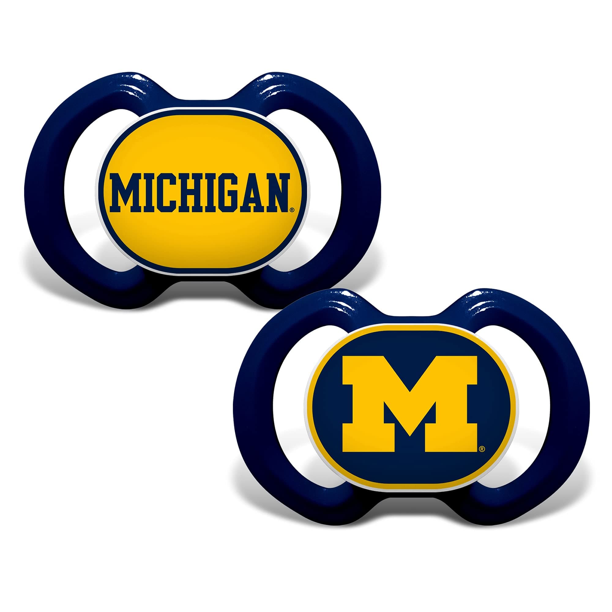 Baby Fanatic Pacifier 2-Pack - NCAA Michigan Wolverines - Officially Licensed League Gear