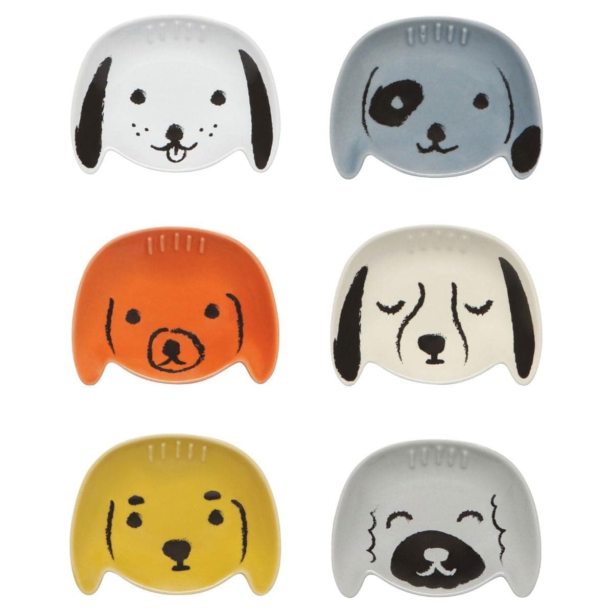 Set of 6 Dog Pinch Bowls