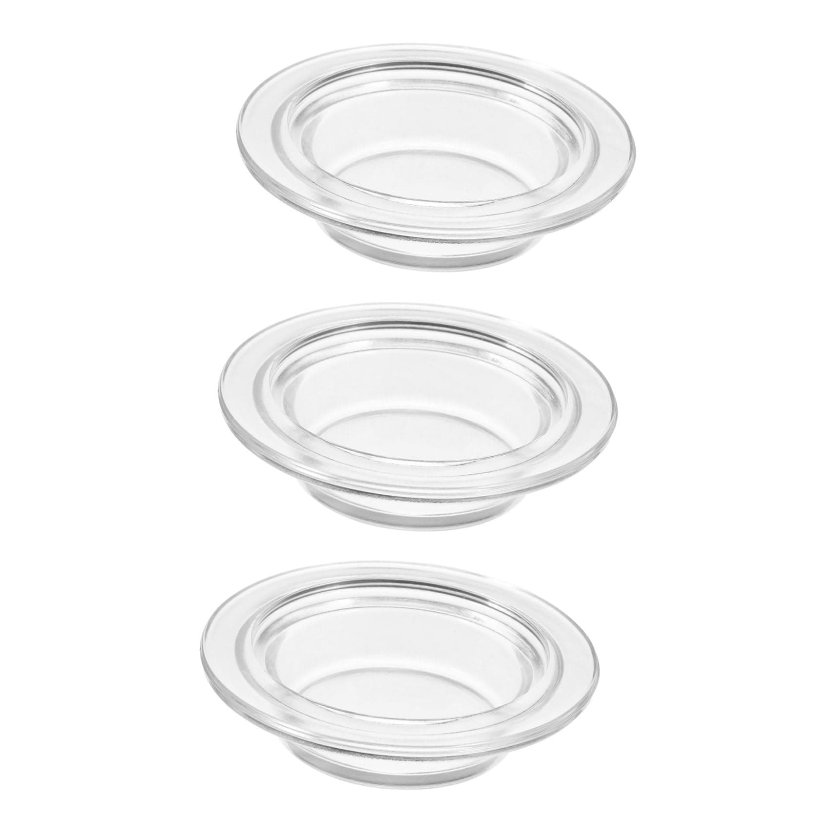 EXAOMBLE 3pcs Glass Wax Melt Warmer Replacement Dishes, Deep Hat Plate, Reusable, Easy Clean for Home Decor
