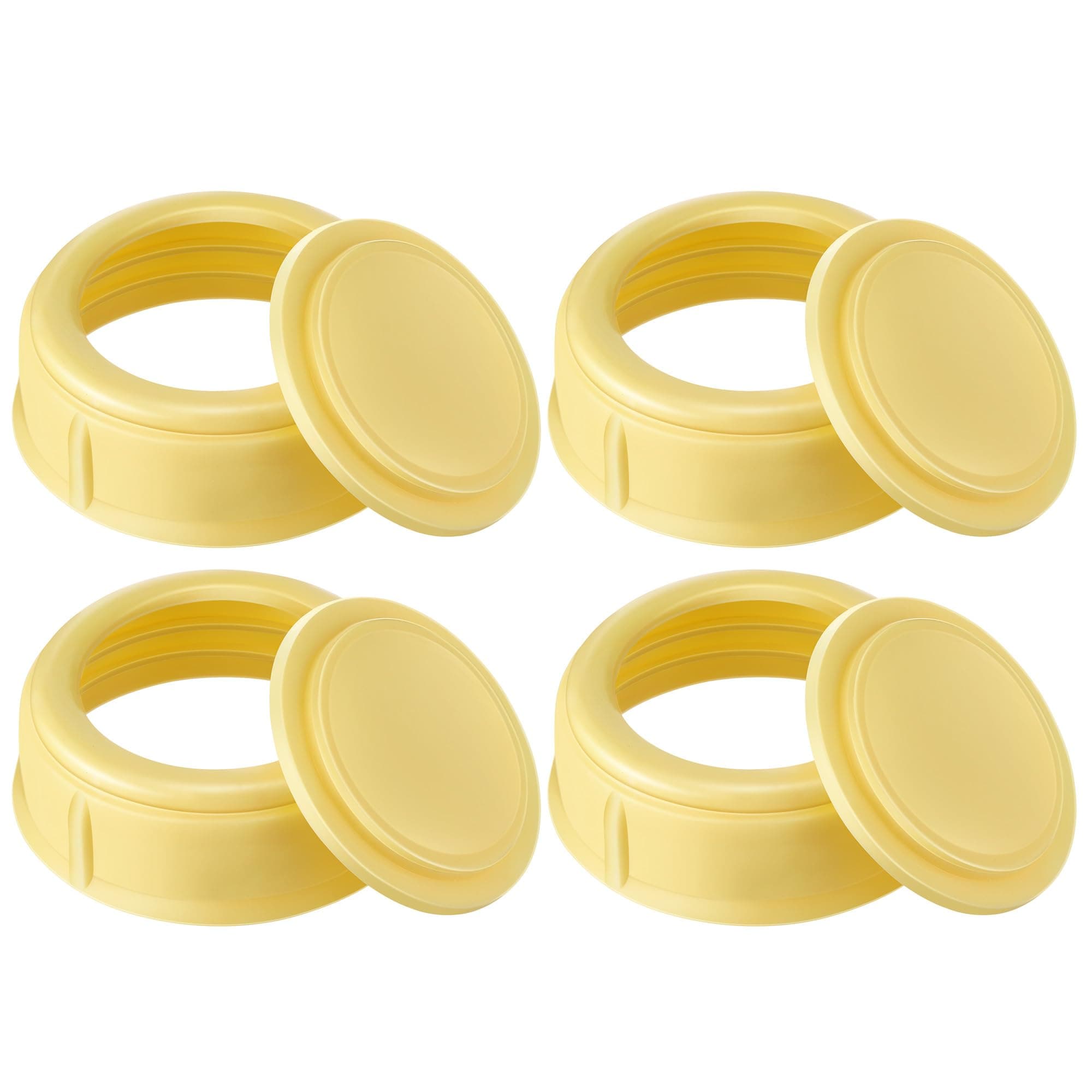 HappyAlley Nipple Rings 4 Pack Fits Medela Baby 5oz & 8oz Plastic & Glass Bottles Coloring Fits Medela Throw or Medium Flow Collection & Storage Bottles No Leaks & Spills