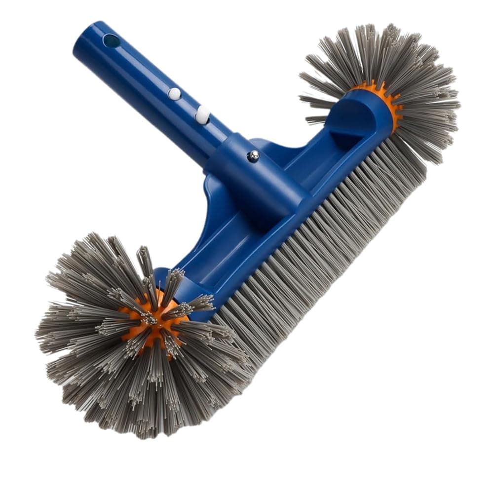 Geetoonly Pool Brush for Cleaning Pool Walls, 13", Brush Head with Round Ends and EZ Clip