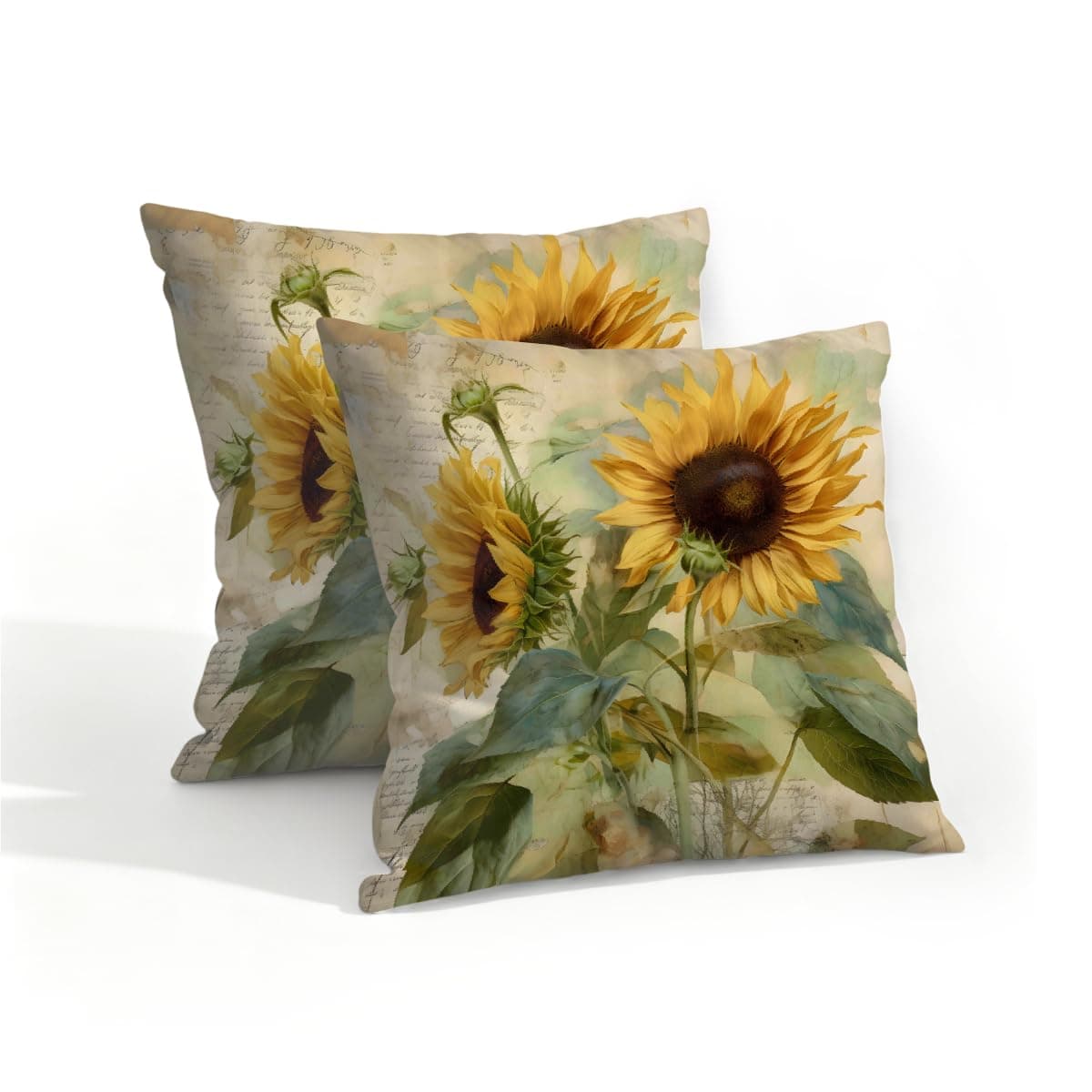 Woltant Sunflowers Outdoor Waterproof Throw Pillow Covers Modern Farmhouse Decor 16x16 inch Set of 2 Pillow Cases for Patio Tent Couch