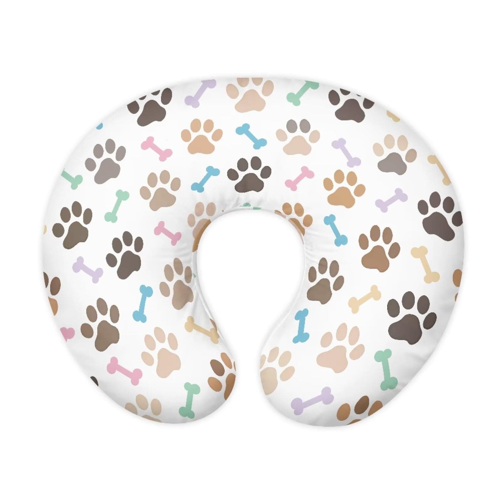Goronwyfloyd Multi Paw and Bone Breastfeeding Pillow Slipcover for Baby Newborn U-Shaped Breastfeeding Pillowcase Cushion Cover Stretchy Replaceable Pillow Cover Slipcover
