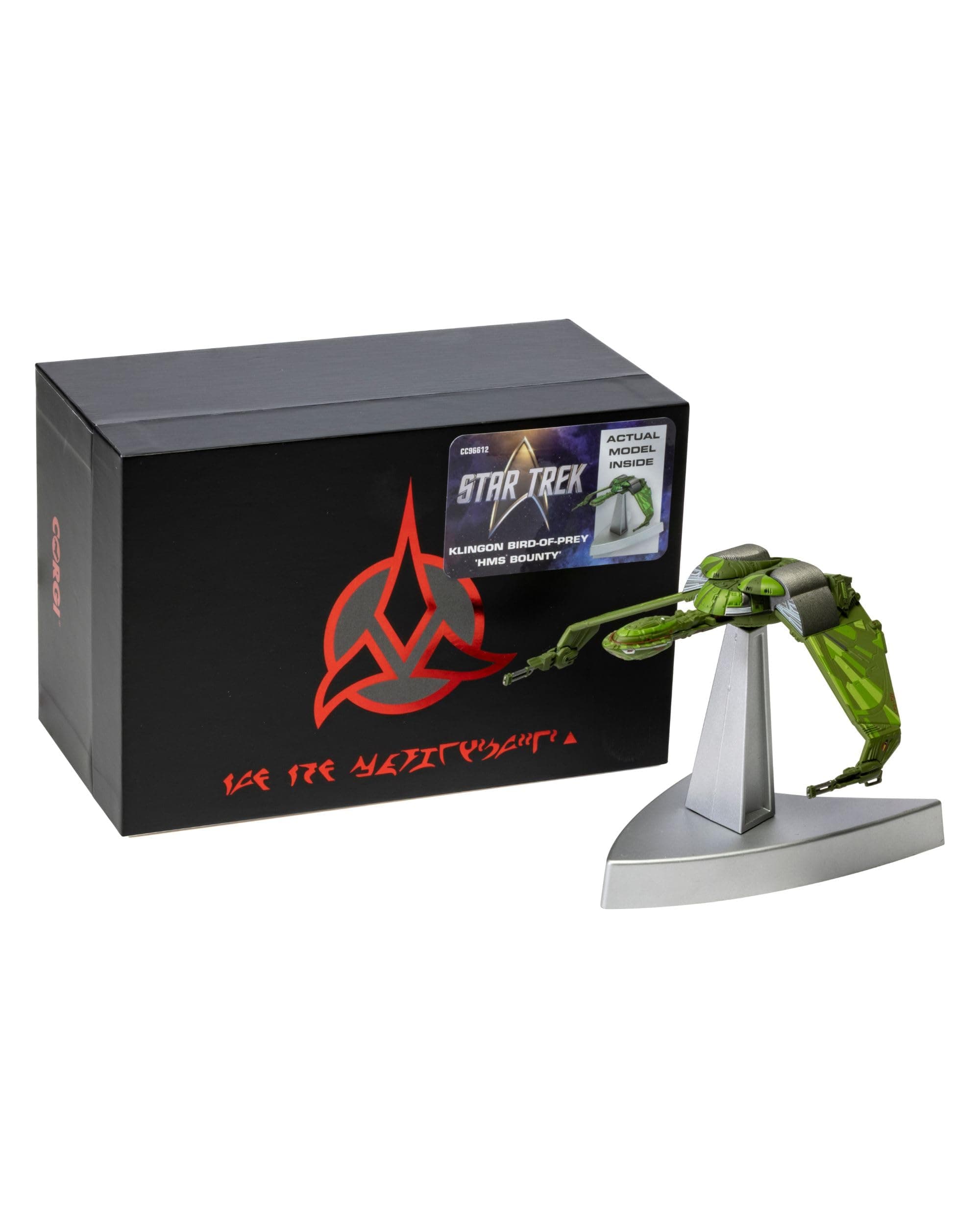 Corgi CC96612 Star Trek Klingon Bird-of-Prey 'HMS Bounty' Die-Cast Model with Display Stand - Star Trek IV: The Voyage Home Detailed Replica Model Ship, Collectible Diecast Models