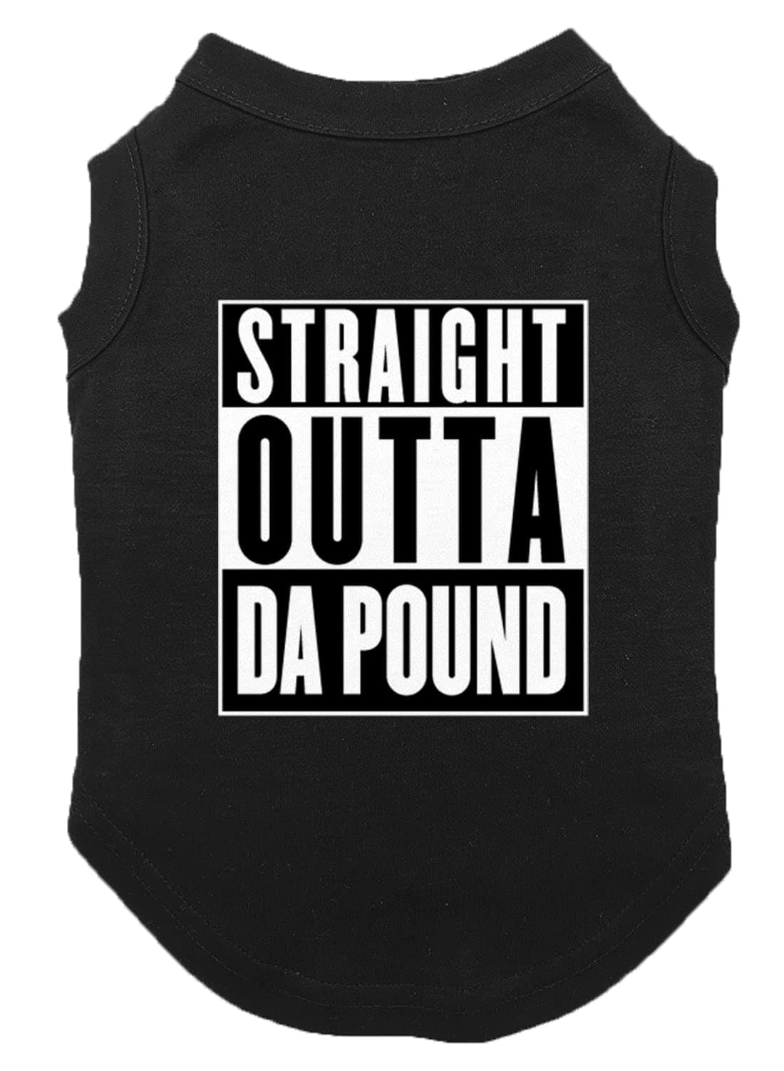 Straight Outta Da Pound - Rescue Dog Shirt (Black, 3X-Large)