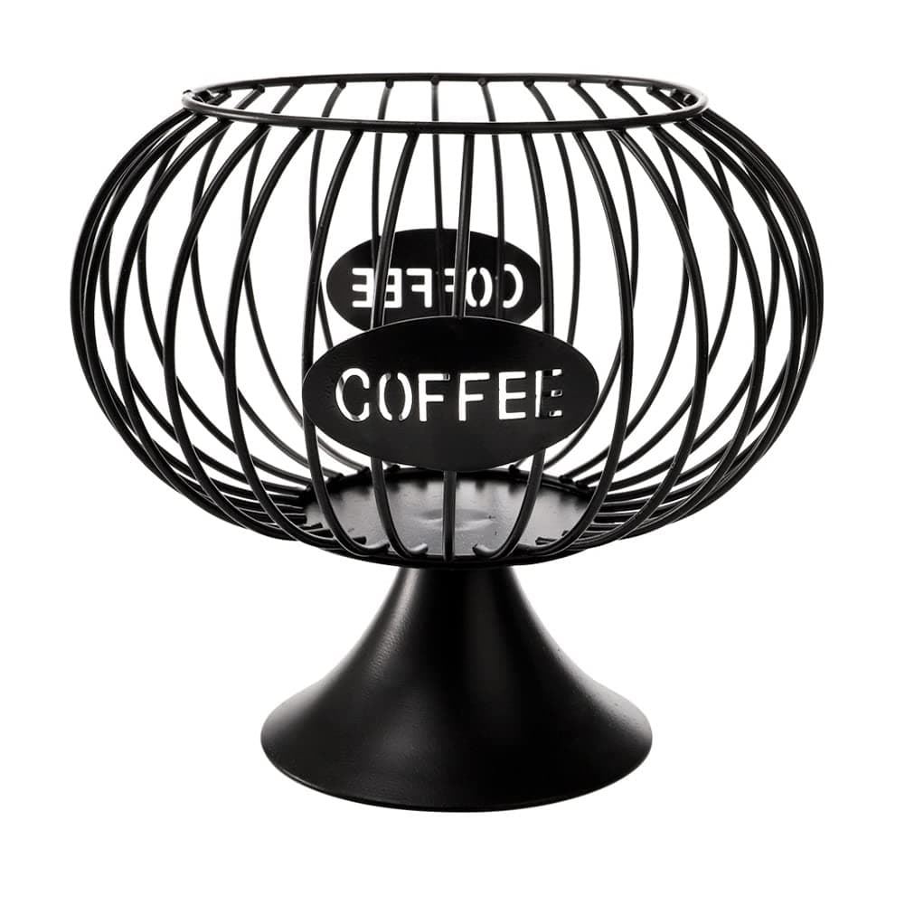 Mautacly Hollowed Coffee Capsule Storage Basket Coffee Pod Holder Kitchen Storage Basket Organizer for Home Cafe Hotel Black