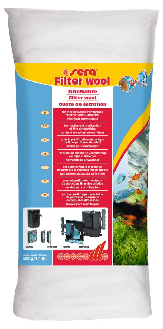 sera Filter Wool 500 g, 1.1 lb. Aquarium Filter Accessories
